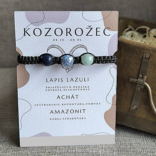 Kozorožec (Lapis Lazuli, Achát, Amazonit)