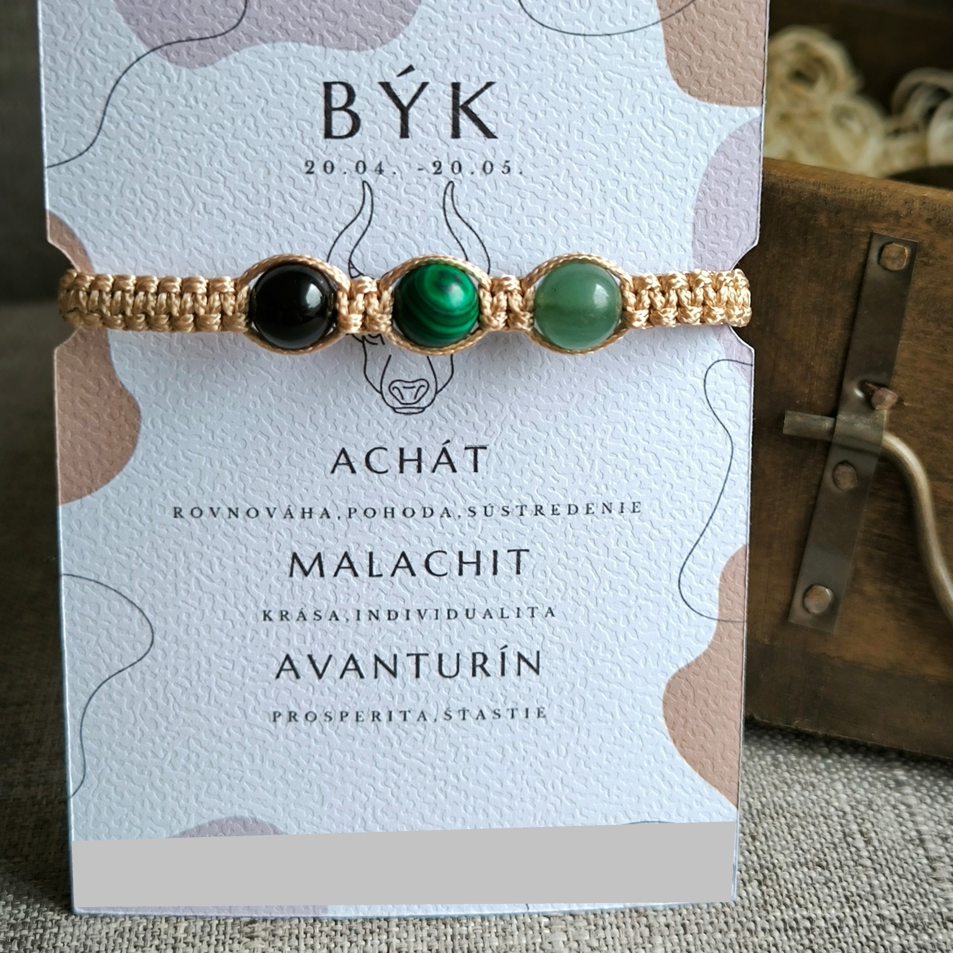 Býk  (Achát, Malachit, Avanturín)