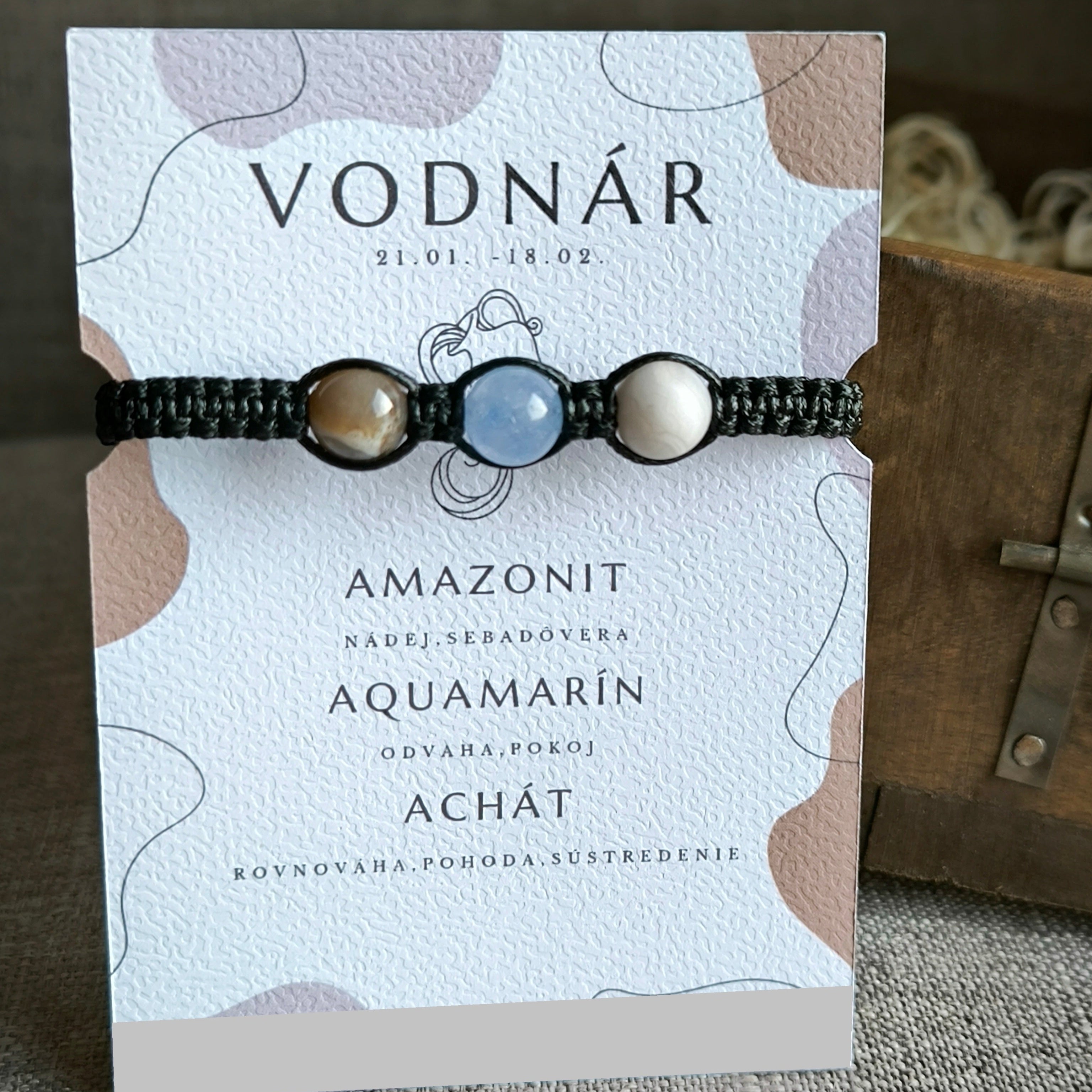 Vodnár (Amazonit, Akvamarín, Achát)