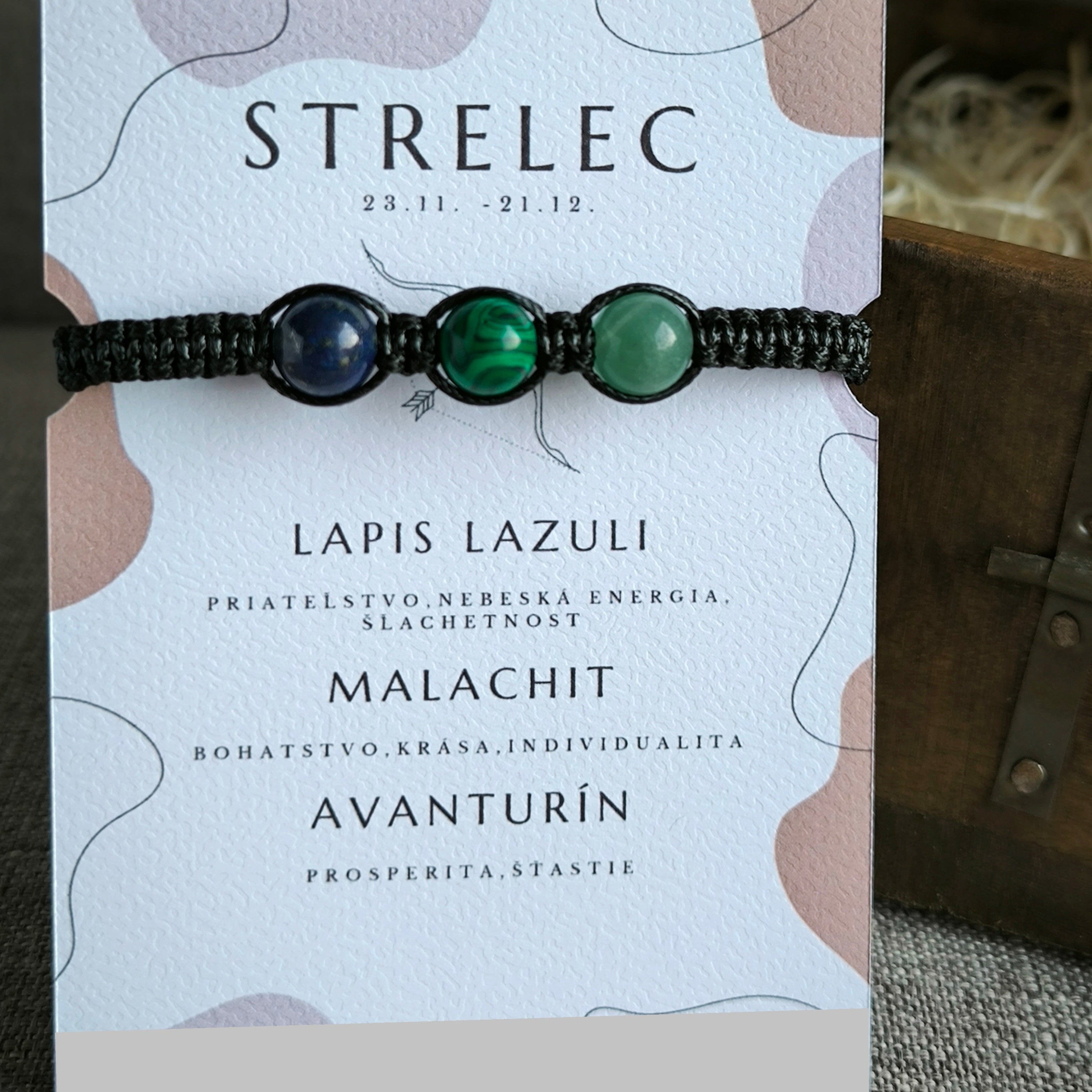Strelec (Lapis Lazuli, Malachit, Avanturín)