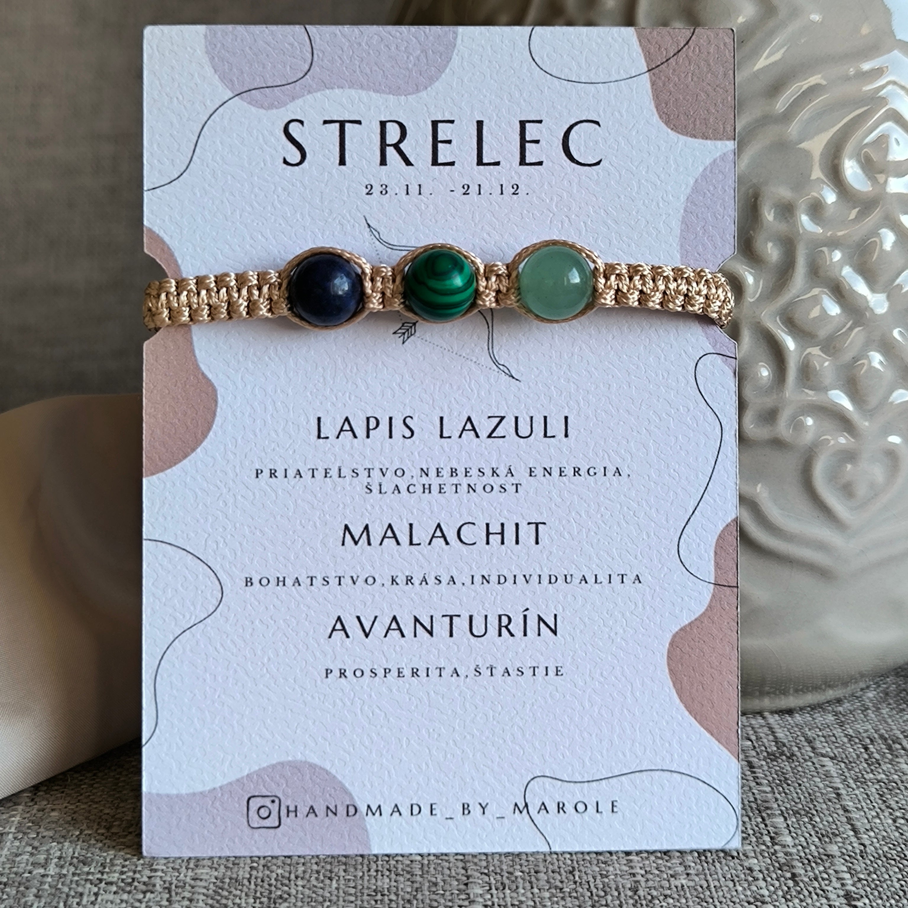 Strelec (Lapis Lazuli, Malachit, Avanturín)