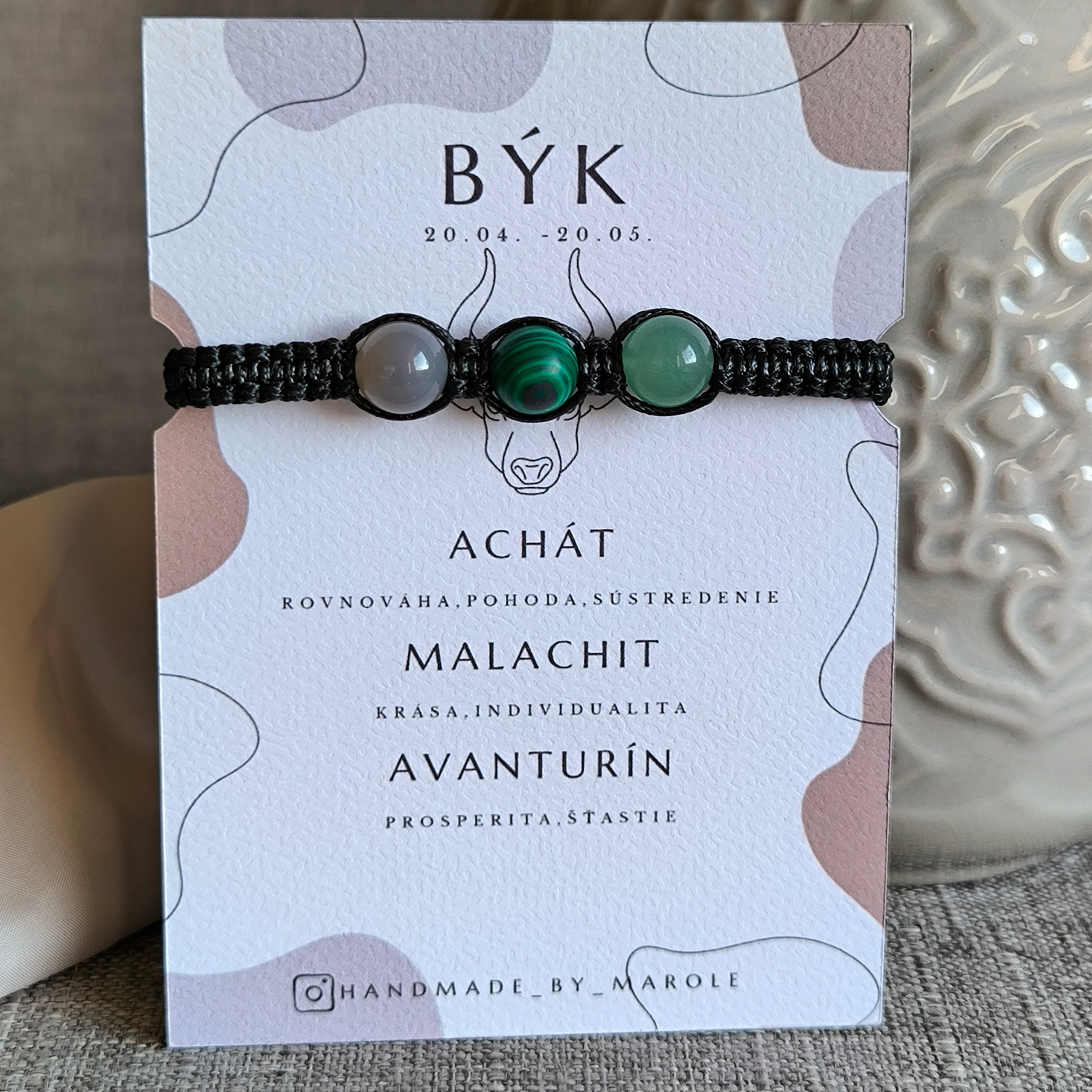 Býk  (Achát, Malachit, Avanturín)