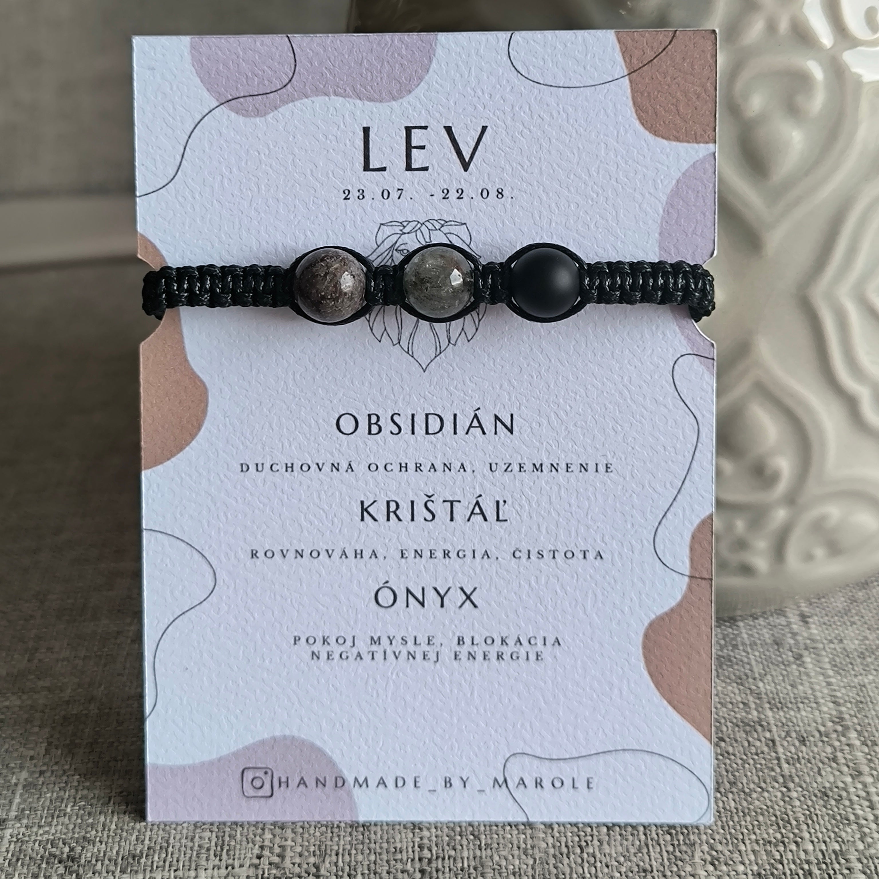 Lev (Obsidián, Krištáľ, Ónyx)