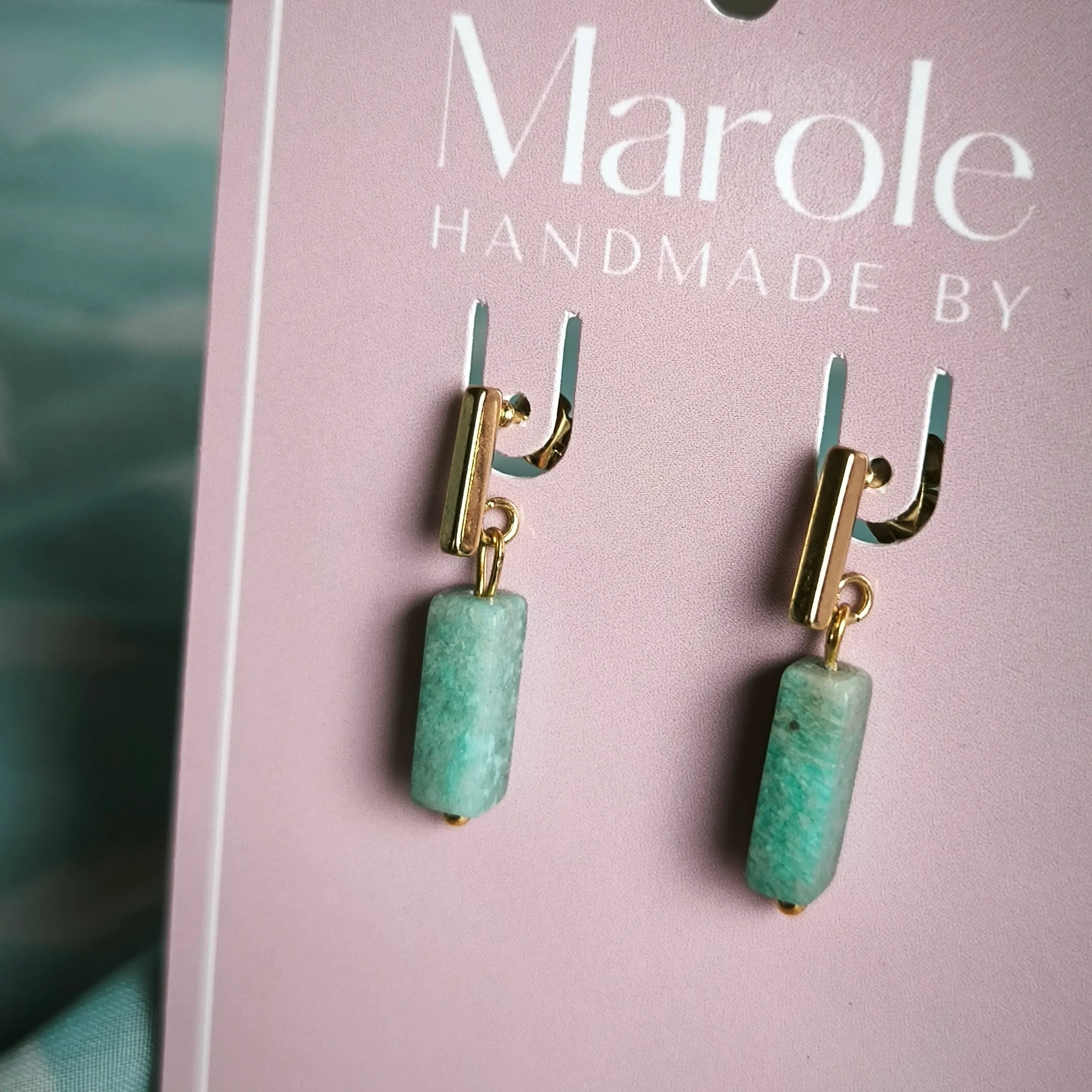 Mineral earrings (Amazonite) - Marole