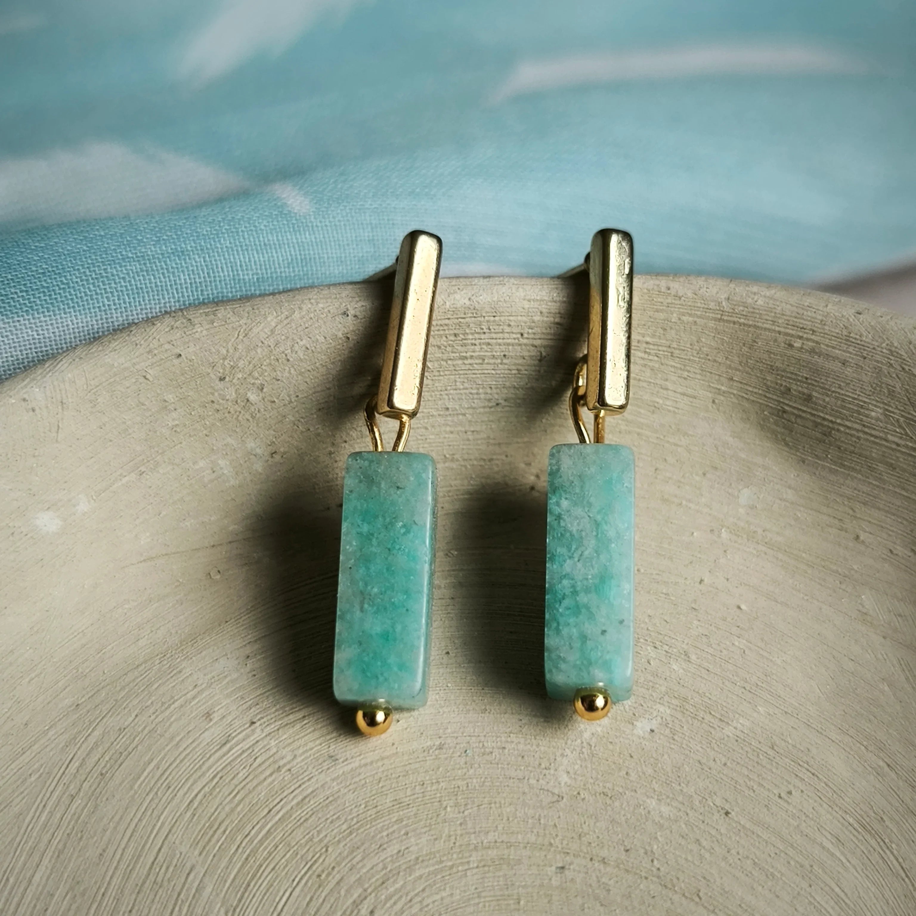 Mineral earrings (Amazonite) - Marole