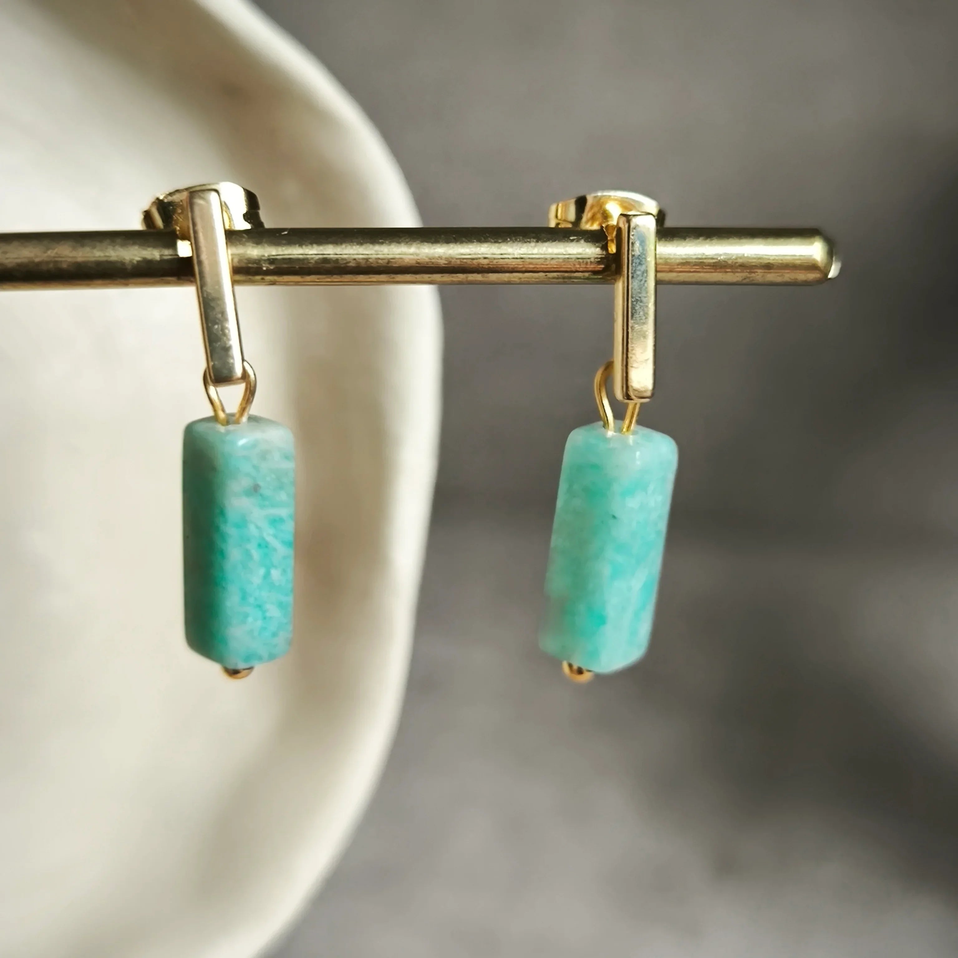 Mineral earrings (Amazonite) - Marole