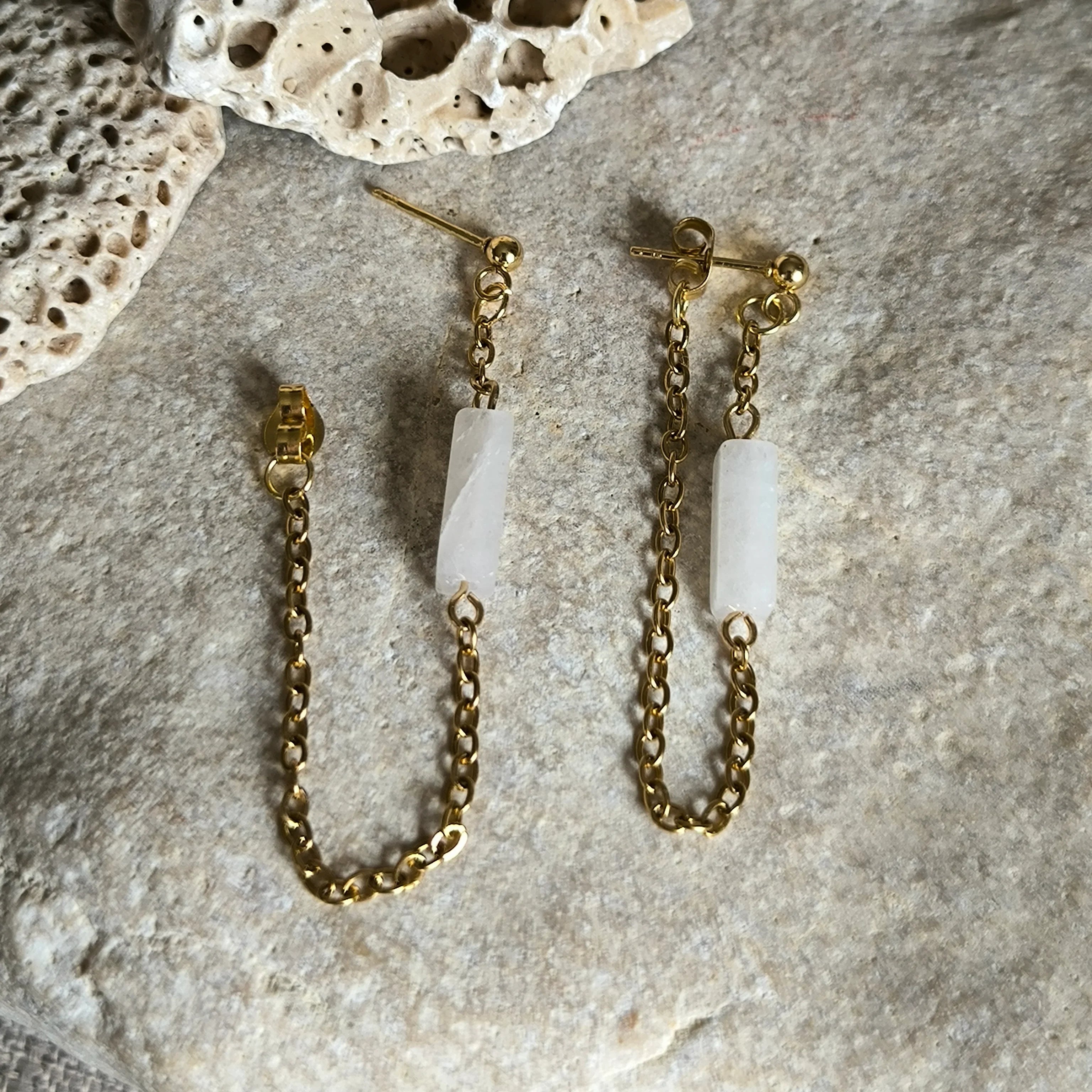 Mineral earrings (Jadeite) - Marole