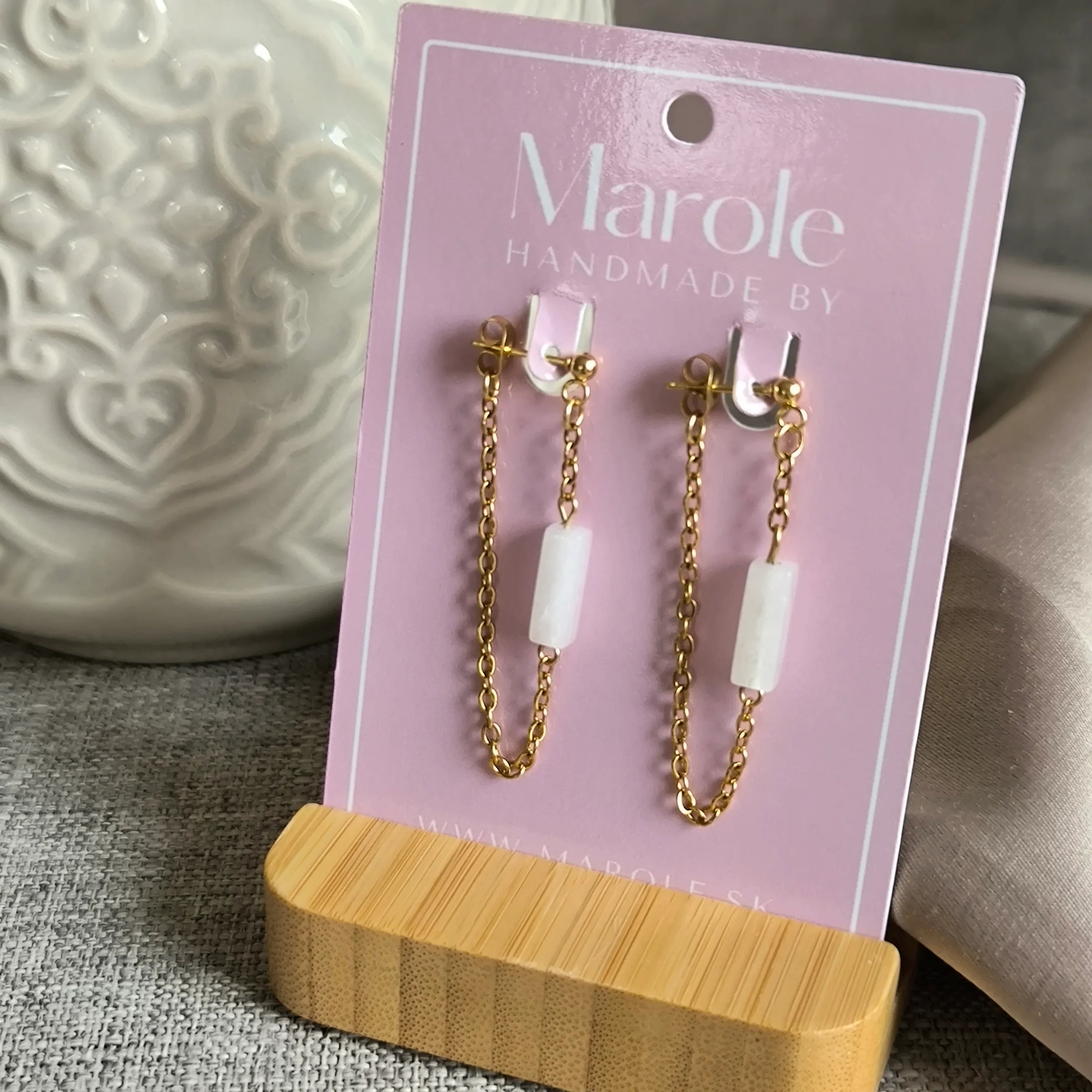 Mineral earrings (Jadeite) - Marole