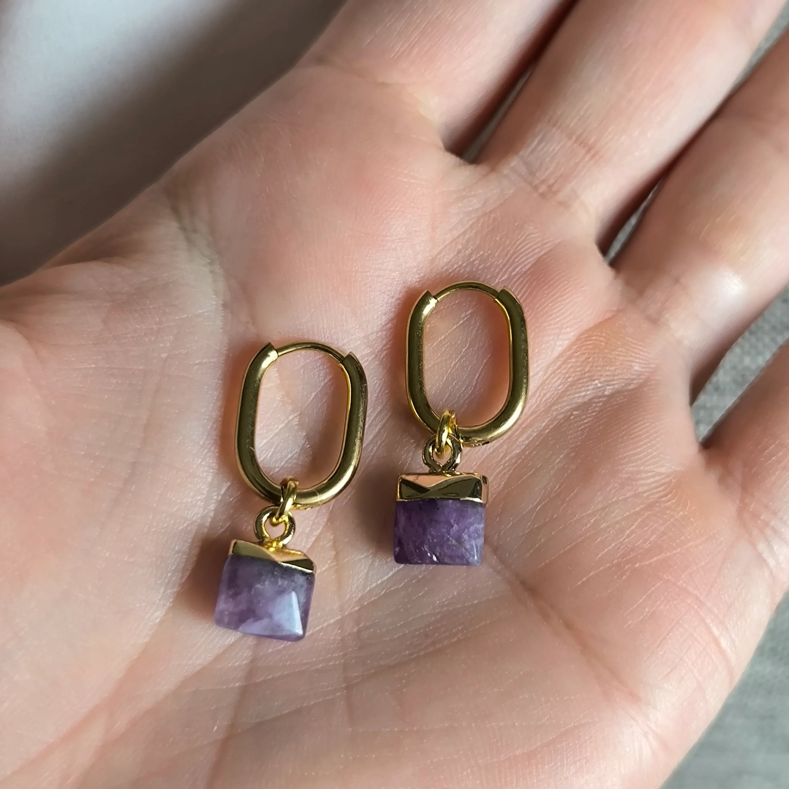 Mineral earrings (Amethyst) - Marole