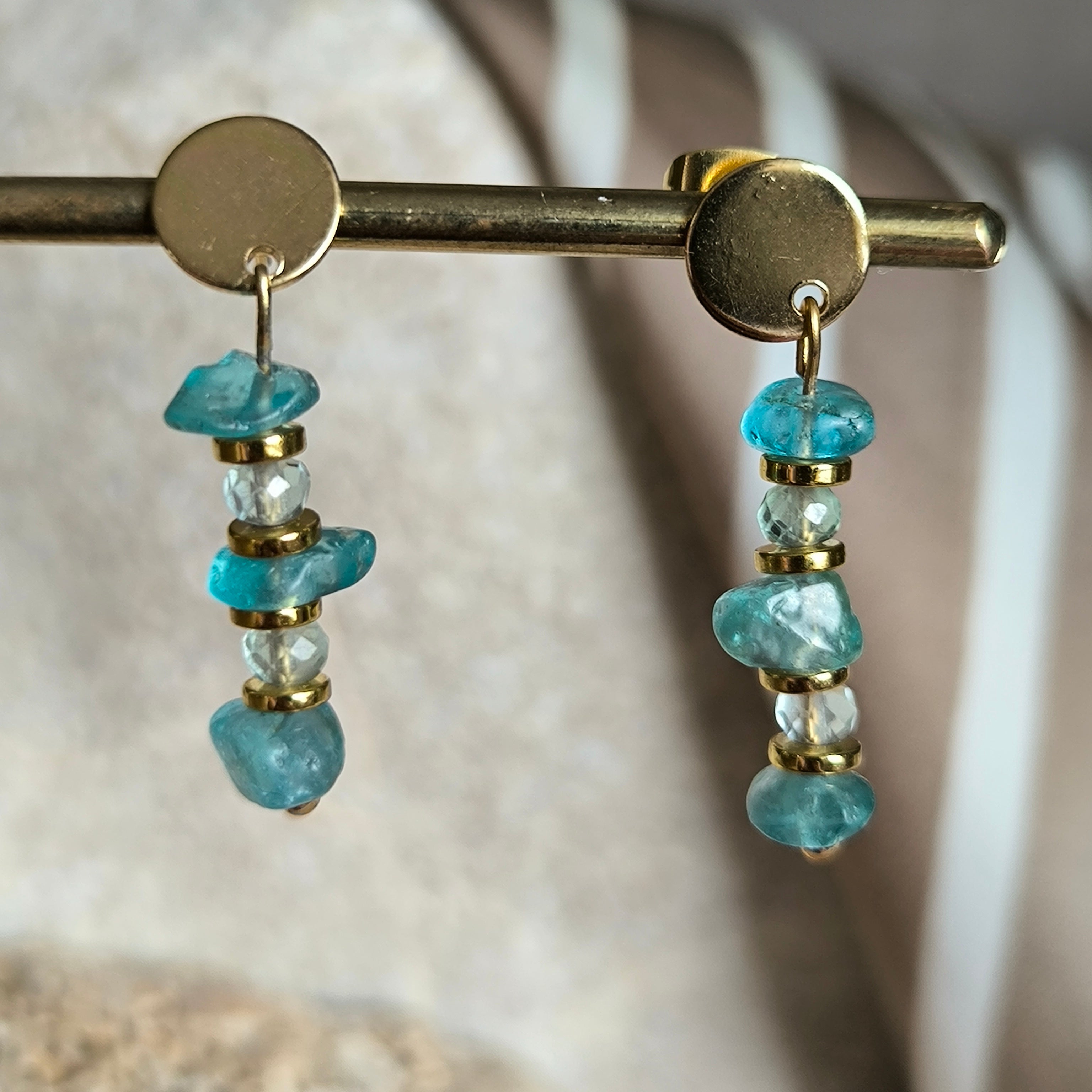 Mineral earrings (Apatite, Flourite)