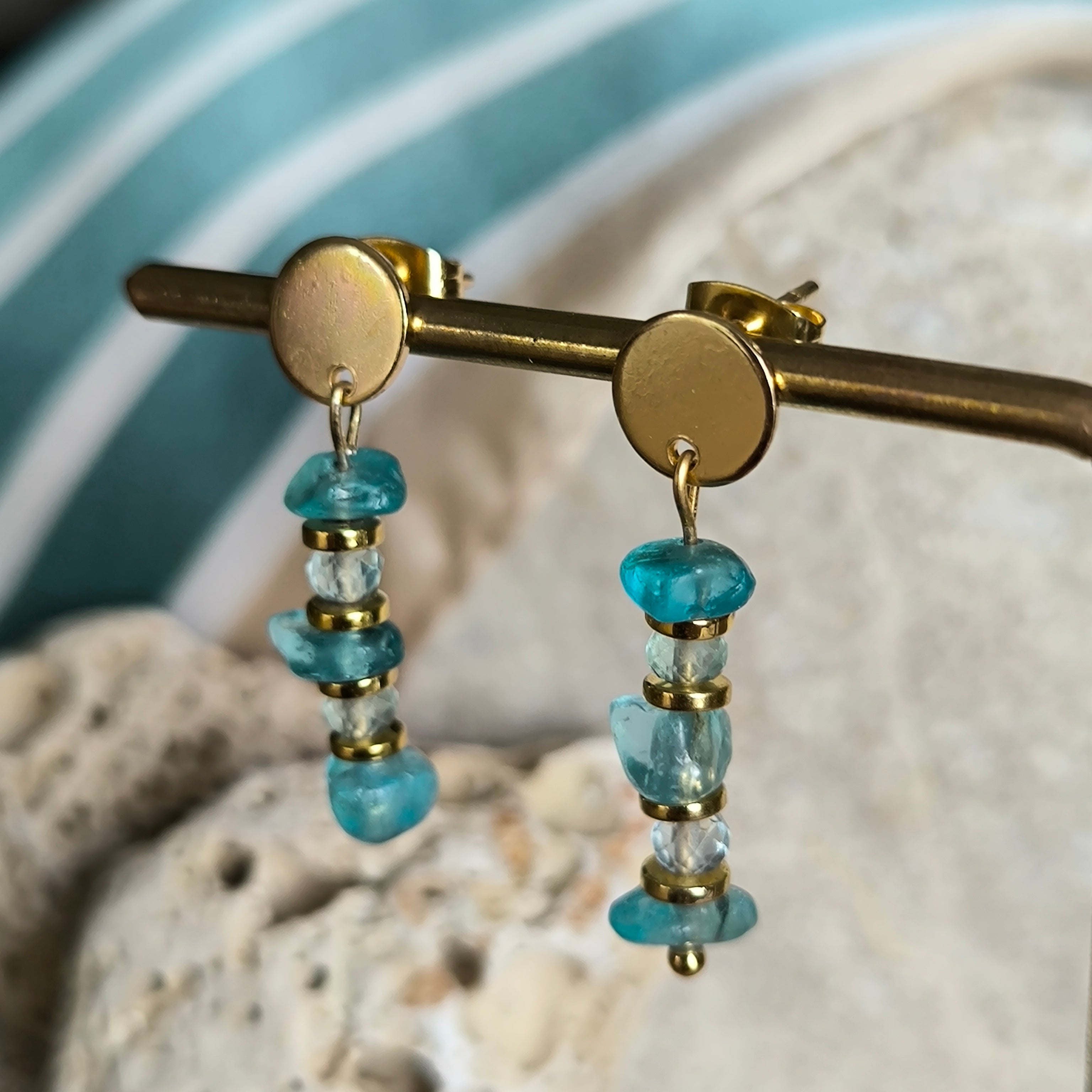 Mineral earrings (Apatite, Flourite)