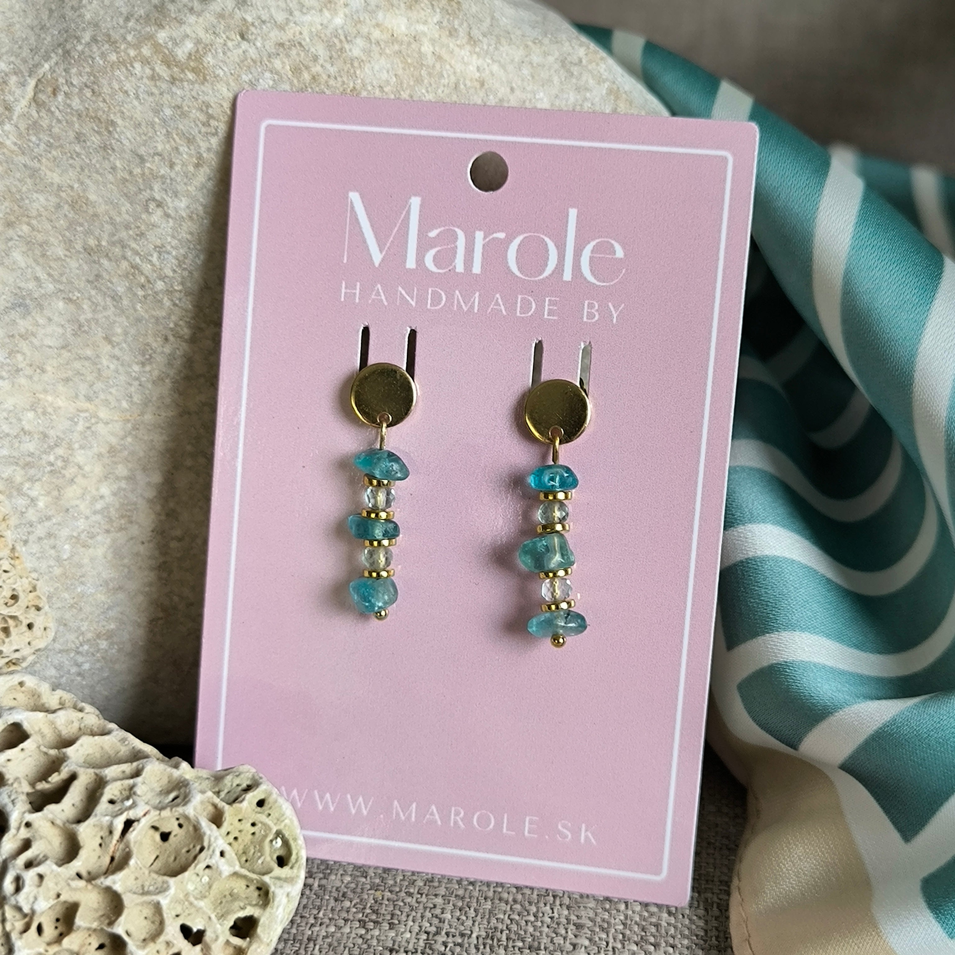 Mineral earrings (Apatite, Flourite)