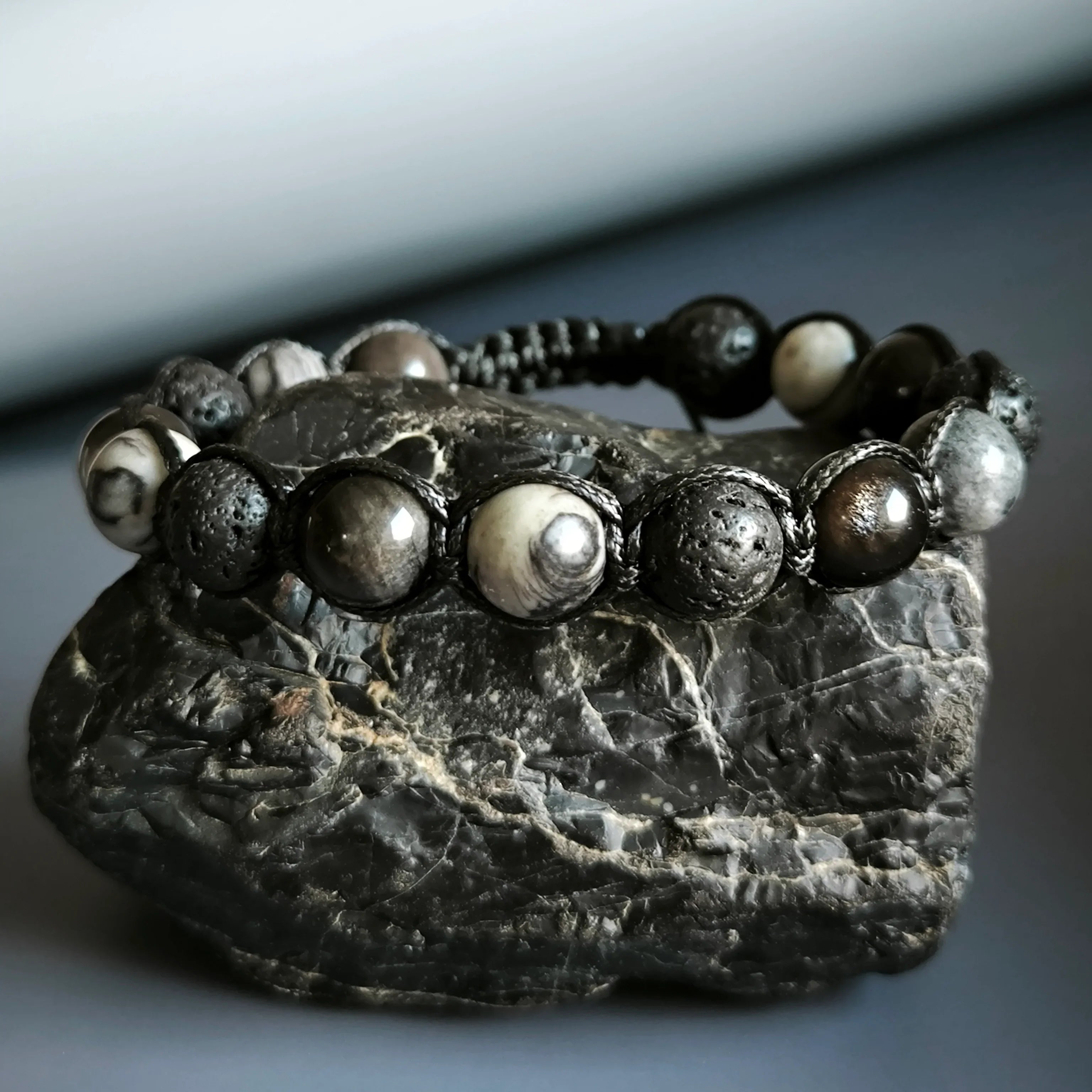 Vortex - Mineral Bracelet (Lava Stone, Obsidian, Jasper) - Marole
