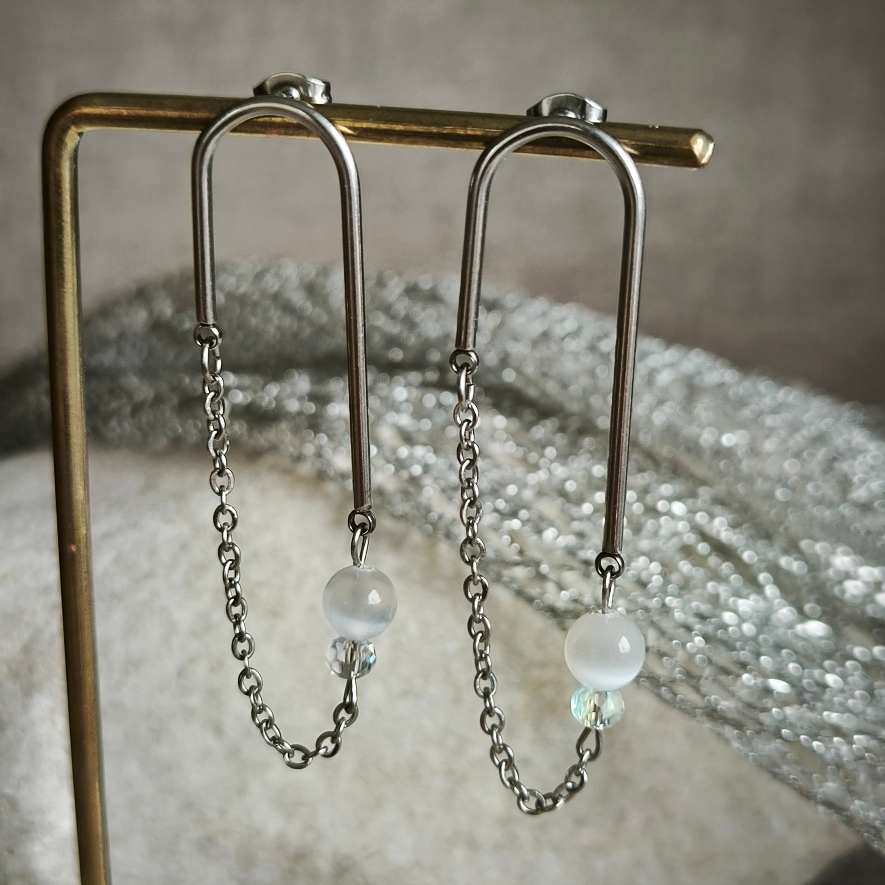 Mineral earrings (Selenite)