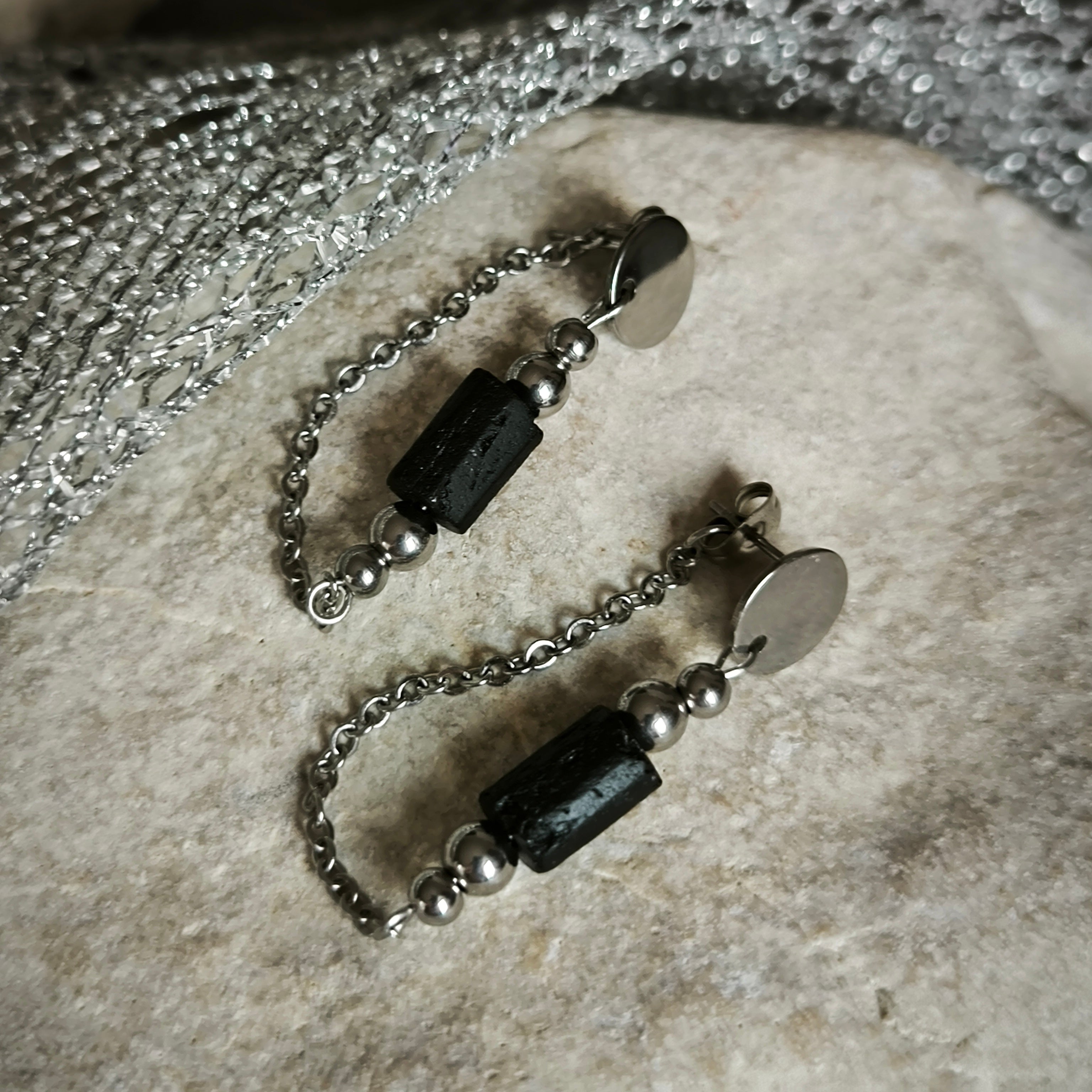 Mineral earrings (Tourmaline)