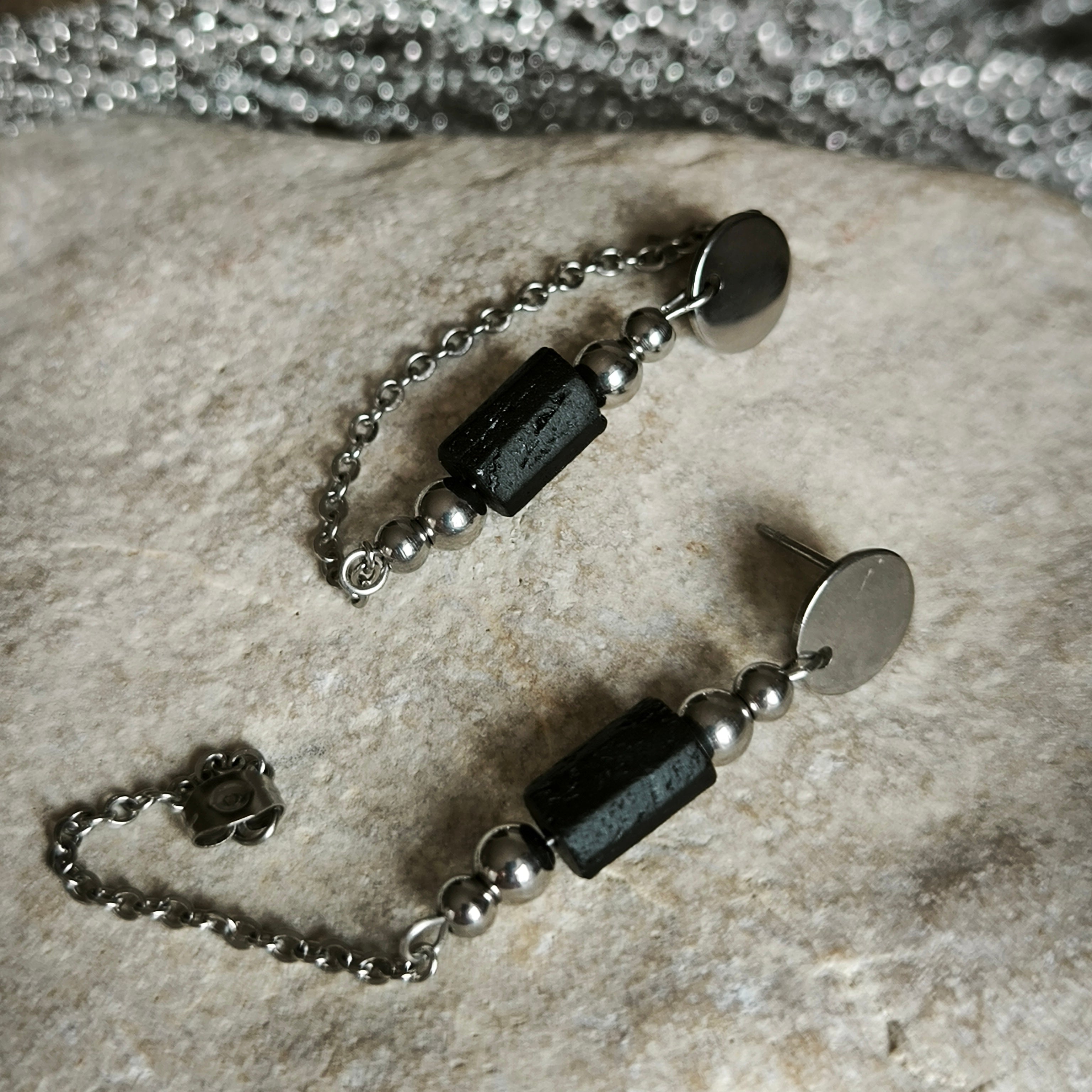 Mineral earrings (Tourmaline)