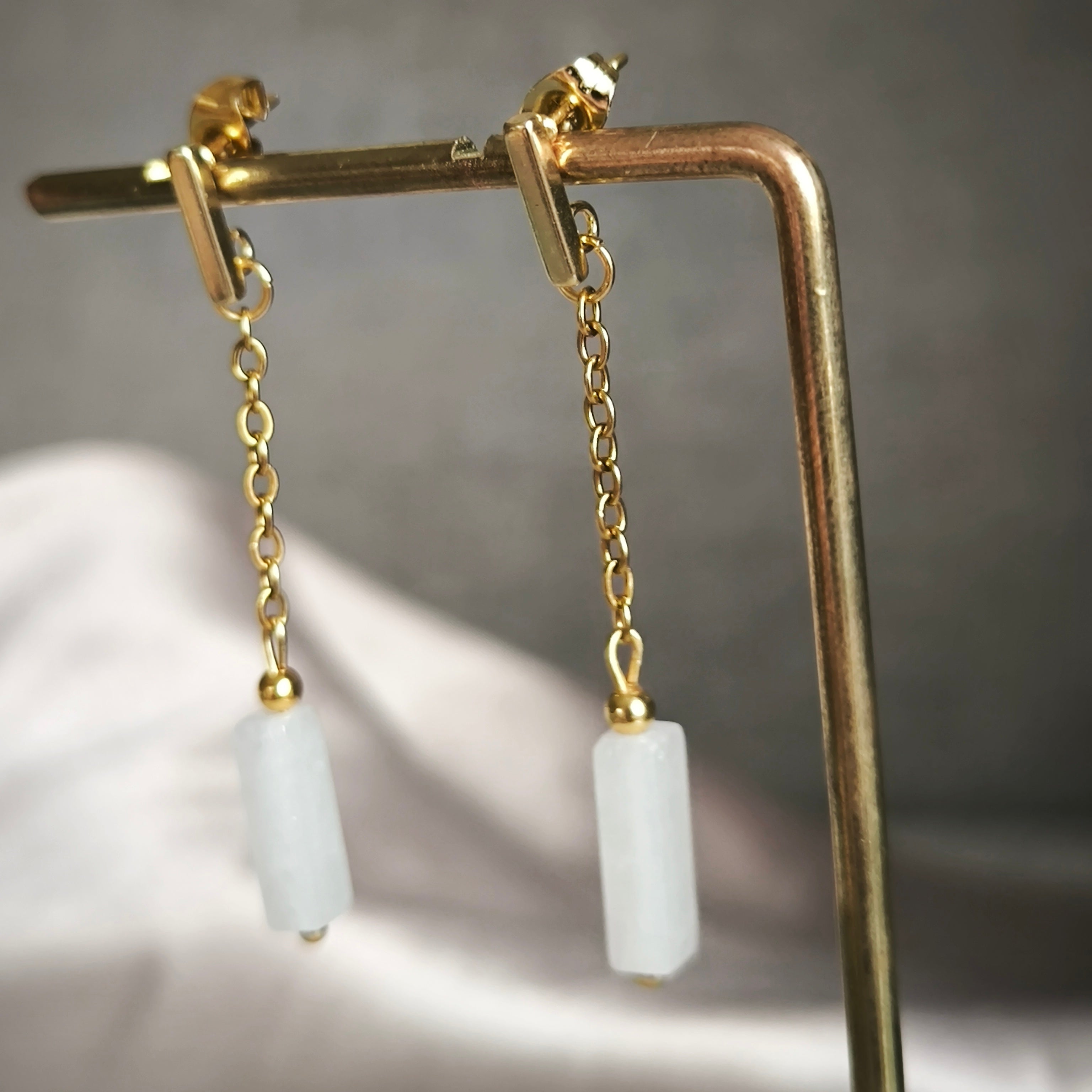 Mineral earrings (Jadeite)