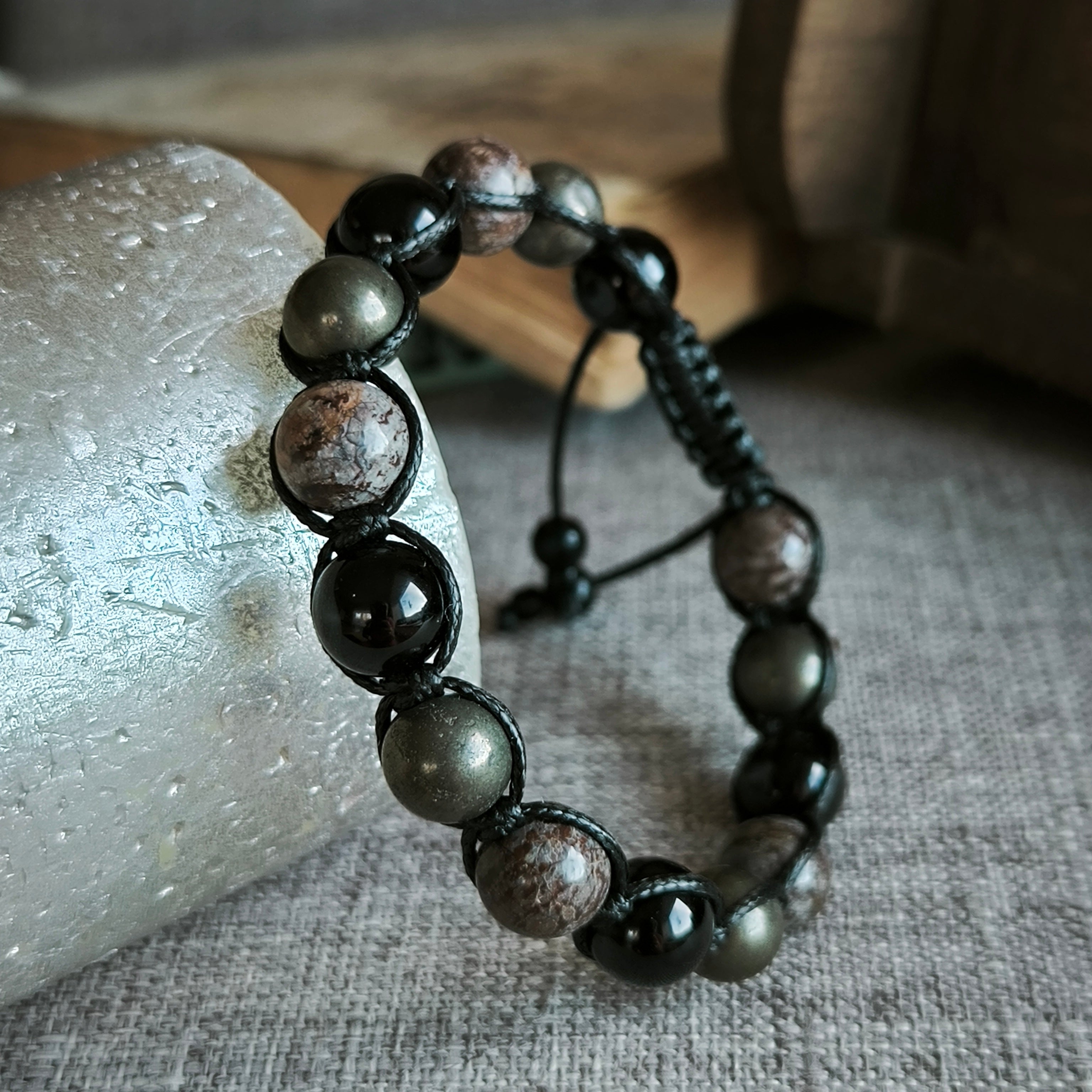 Thor - Mineral Bracelet (Tourmaline, Obsidian, Pyrite)