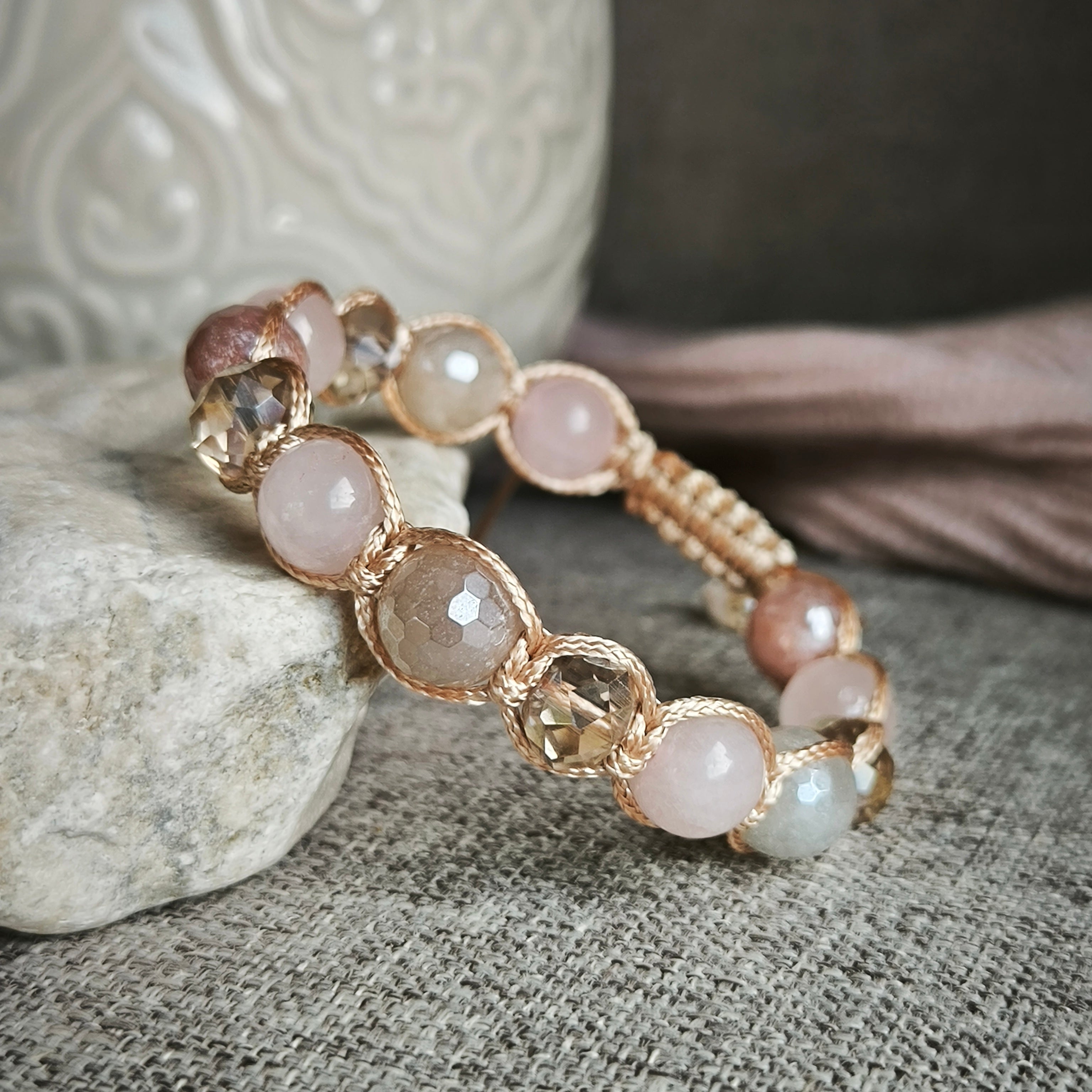 Tessa - Mineral bracelet (Rose quartz, Aventurine)