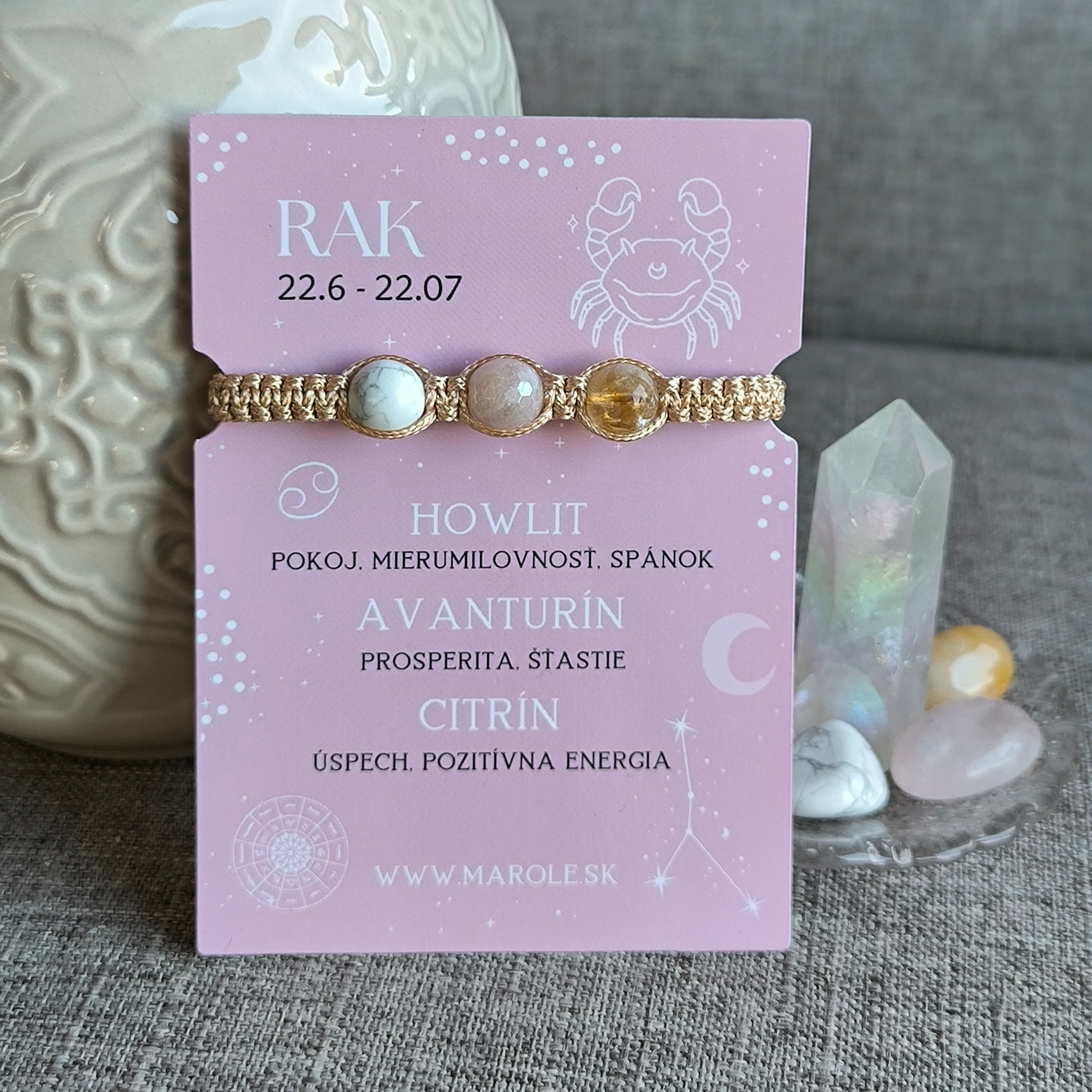 Rac (Howlit, Aventurină, Citrină)