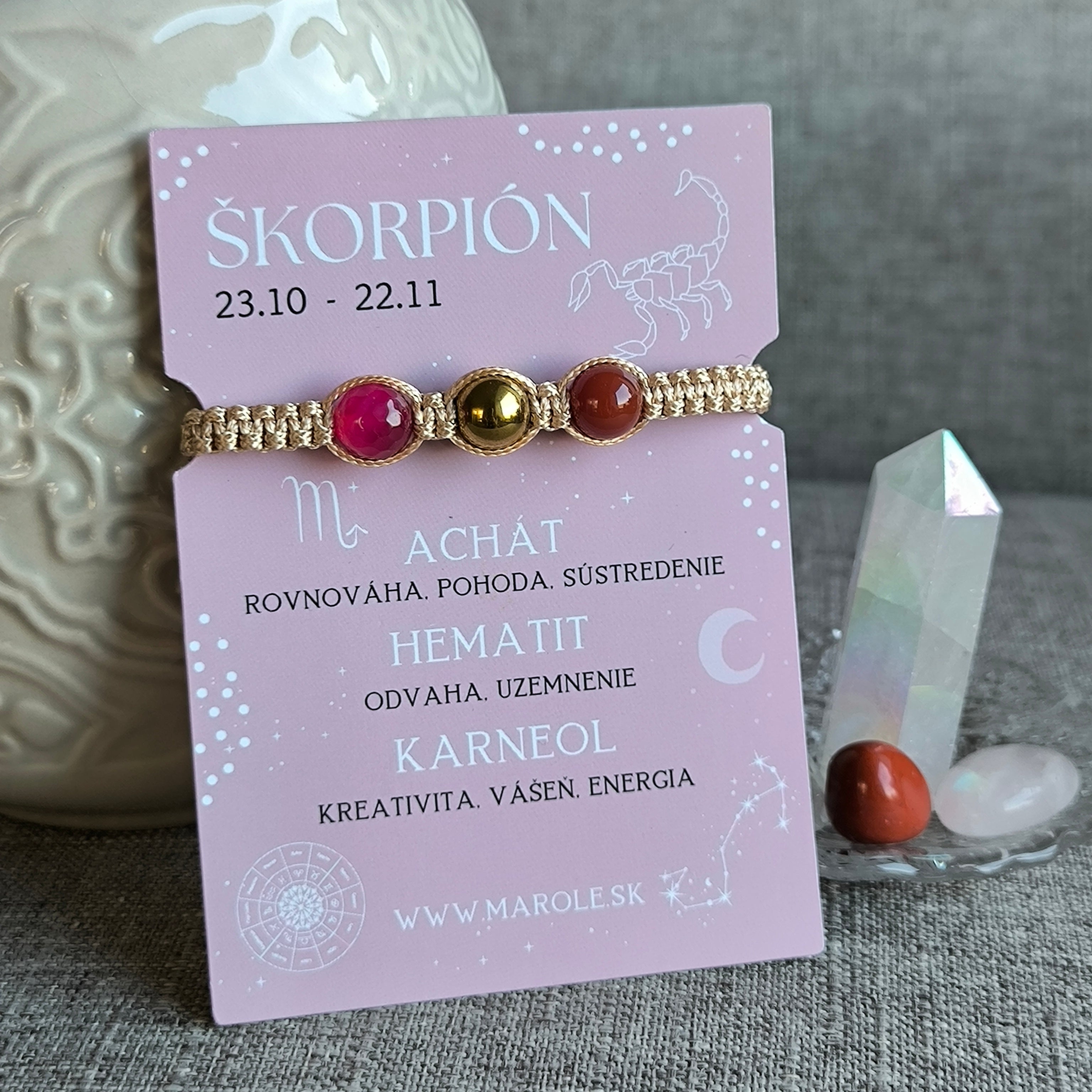 Scorpion (Agat, Hematit, Carneol)