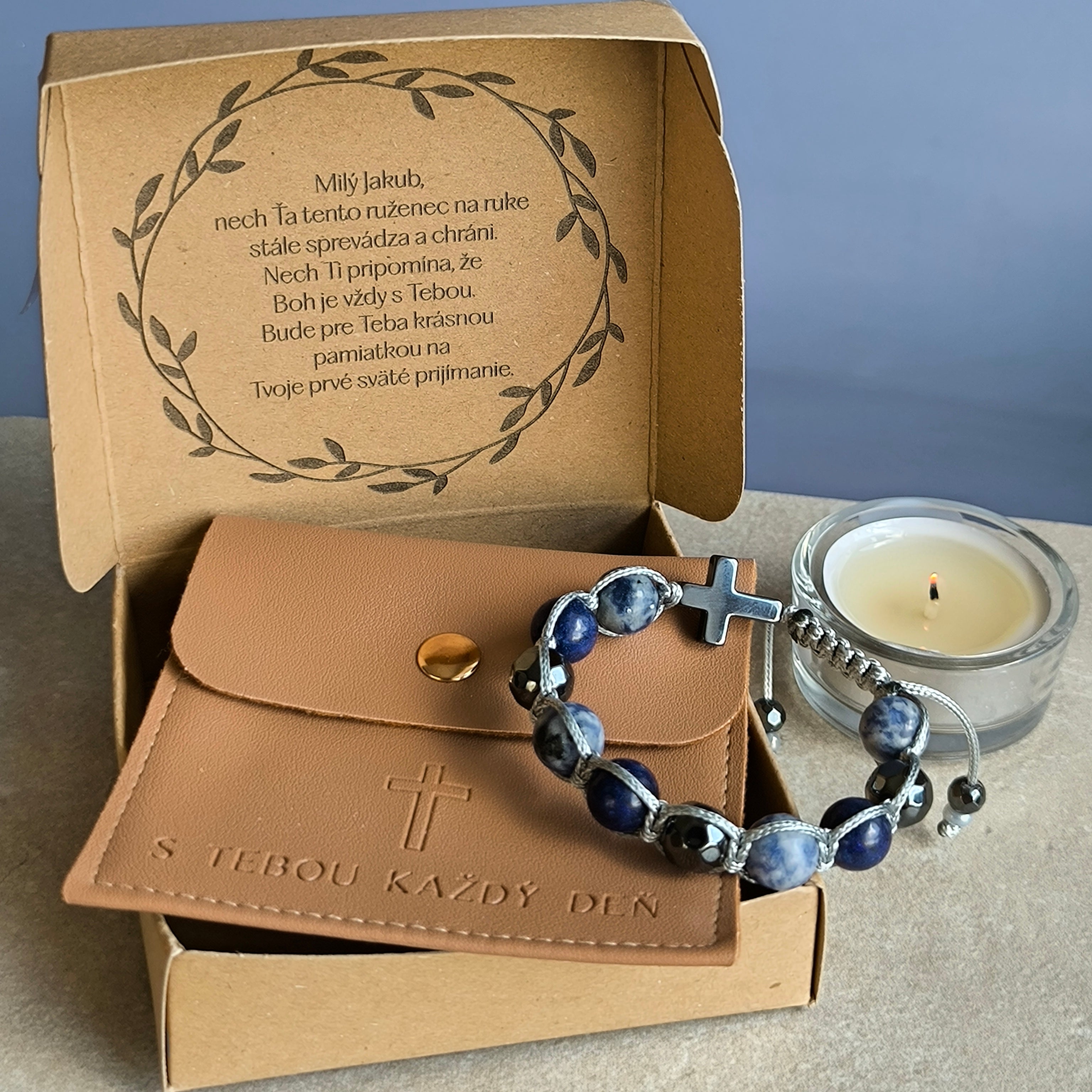 Różaniec dla chłopca (Lapis Lazuli, Sodalit, Hematyt)