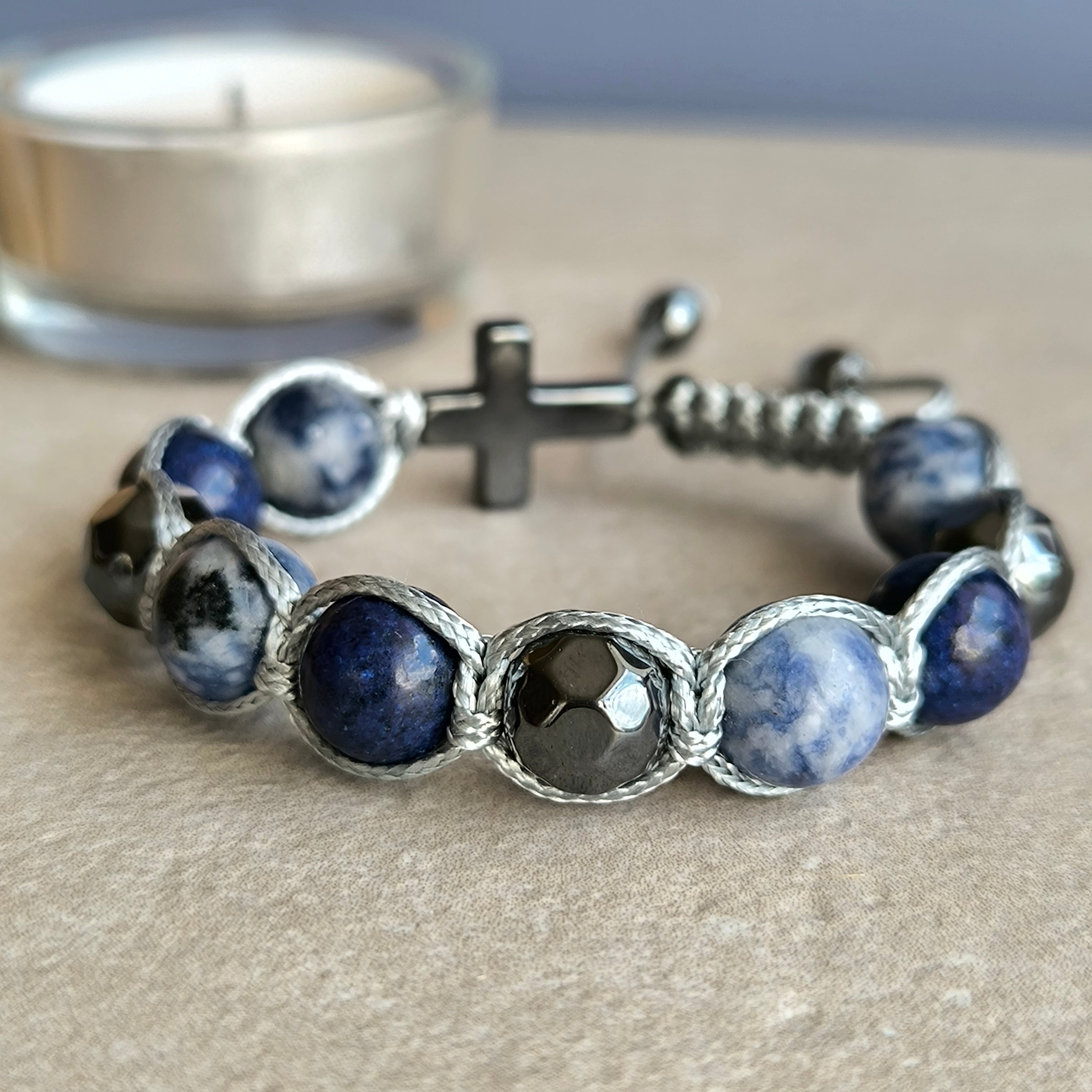 Rosenkranz für einen Jungen (Lapis Lazuli, Sodalith, Hämatit)