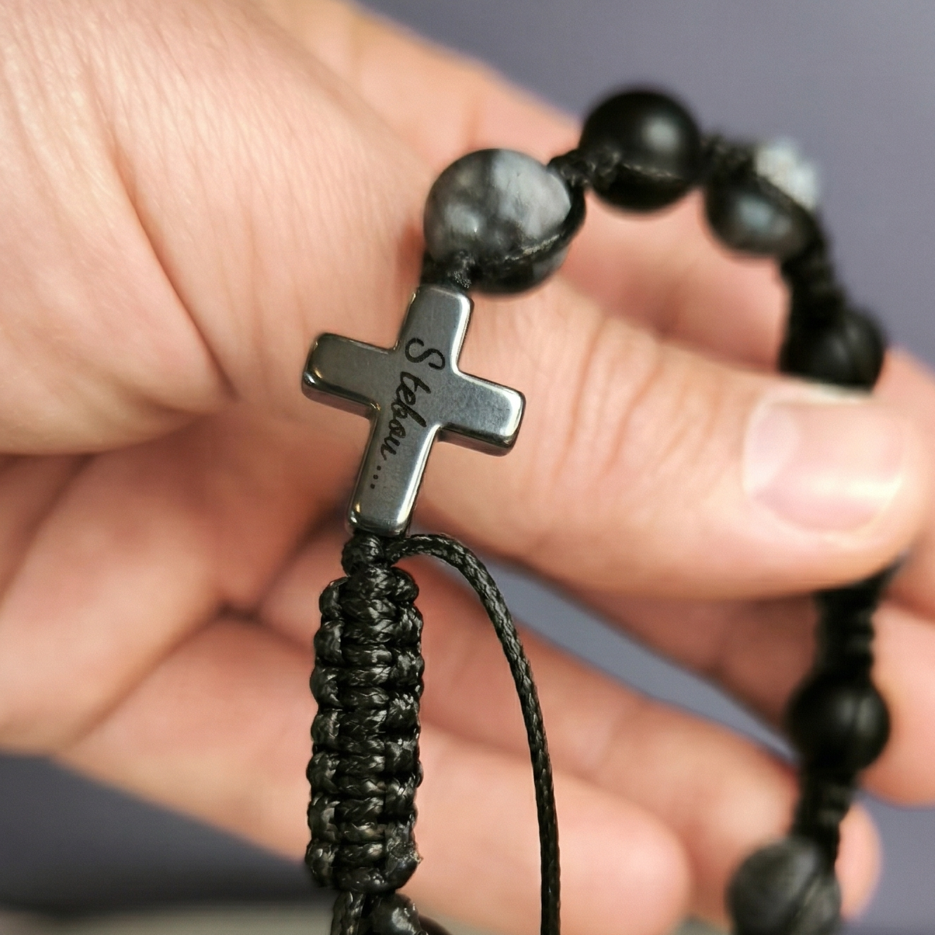 Rosary for a boy (Tiger's Eye, Labradorite, Hematite)