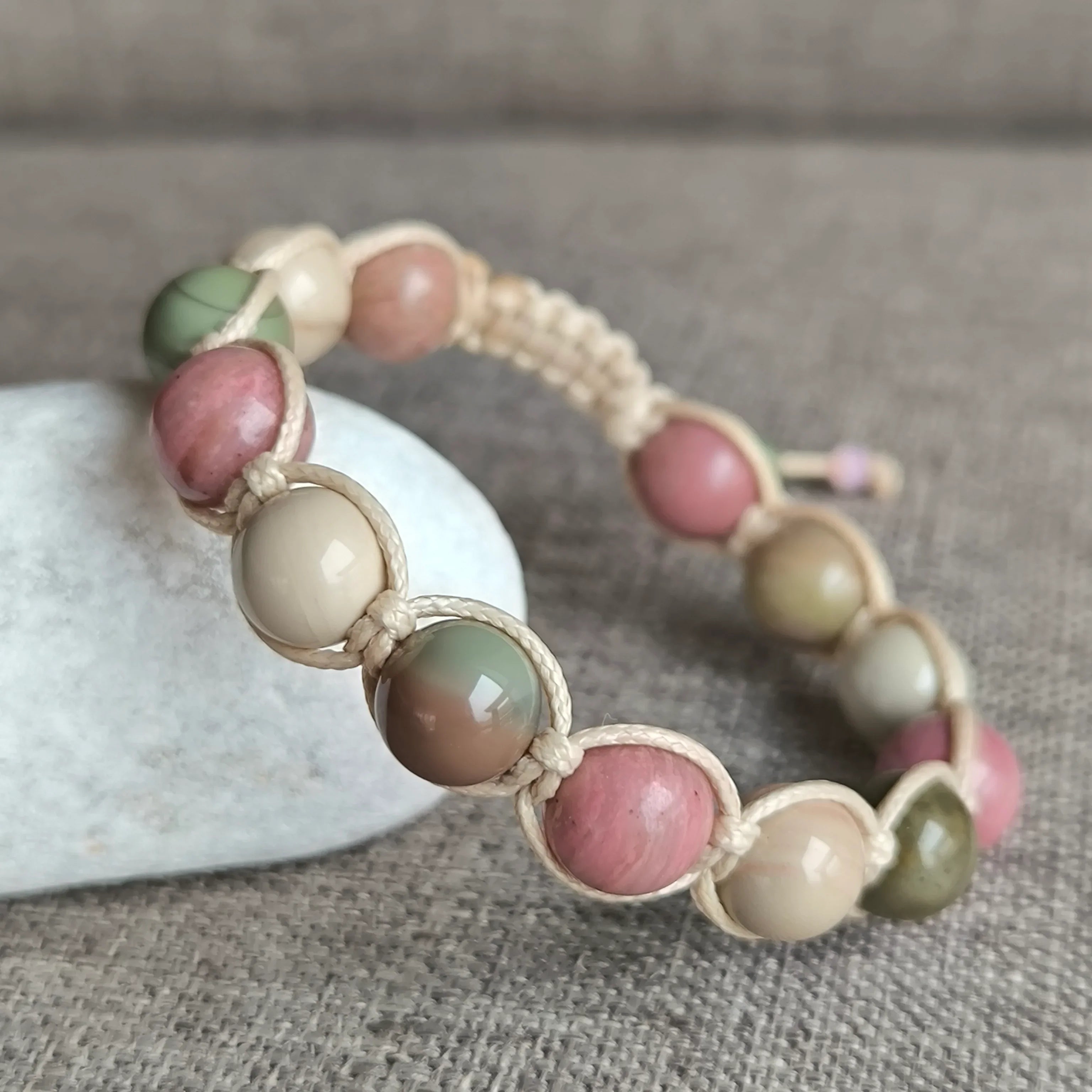 Crayon - Mineralienarmband (Rhodonit, Achat) - Marole