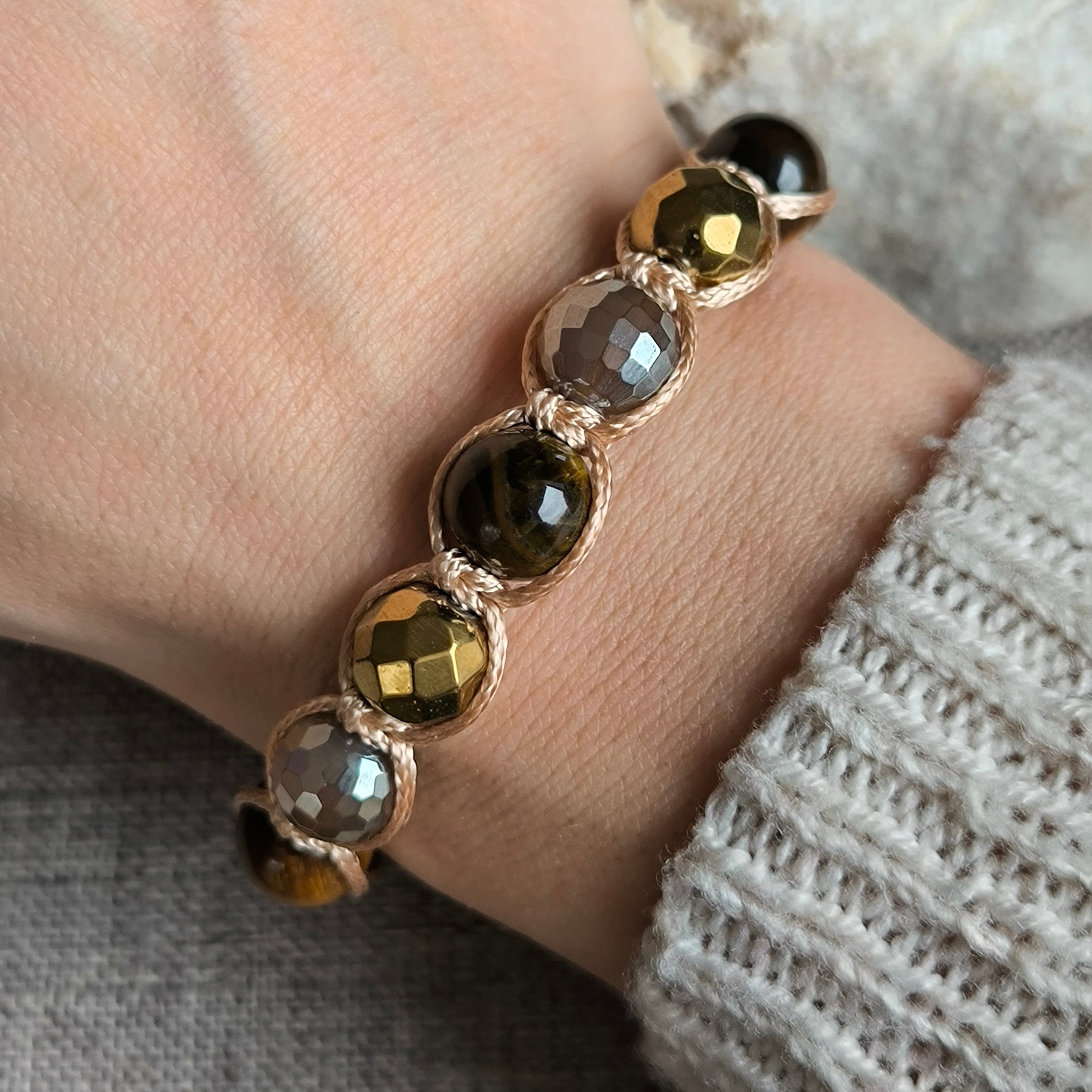 Glory – Mineralienarmband (Achat, Hämatit, Tigerauge) – Marole