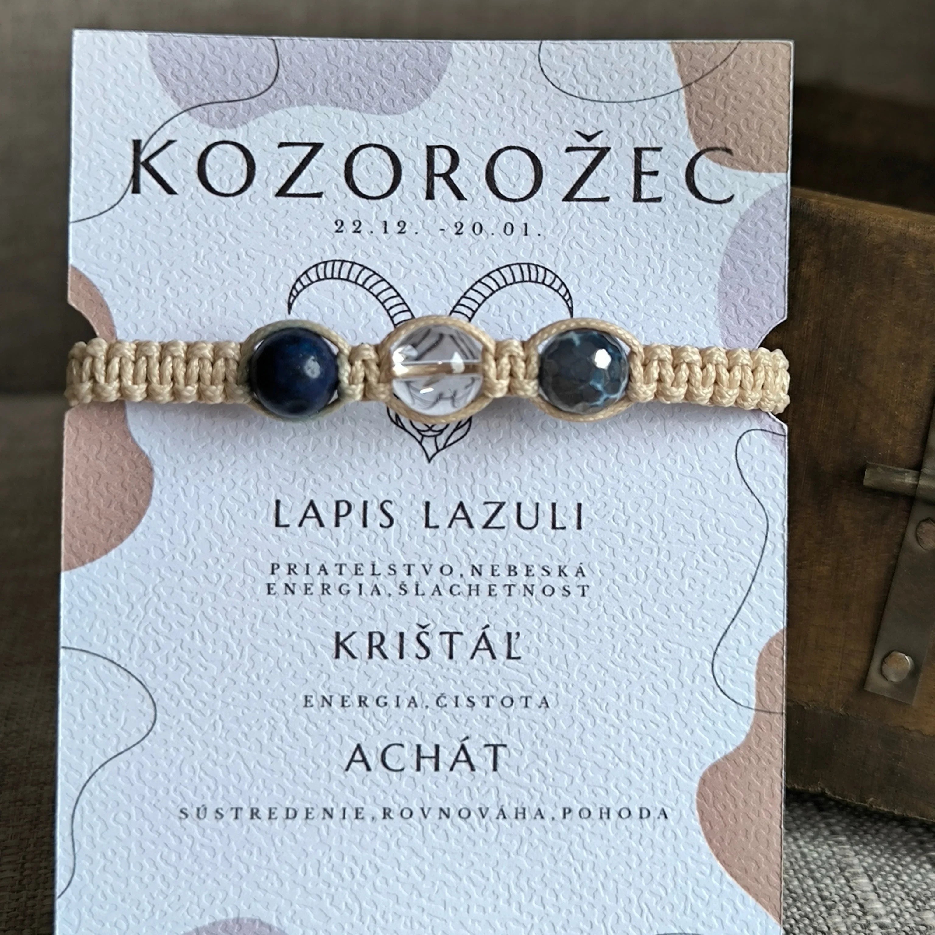 Kozoroh (Lapis Lazuli, Křišťál, Achát) - Marole