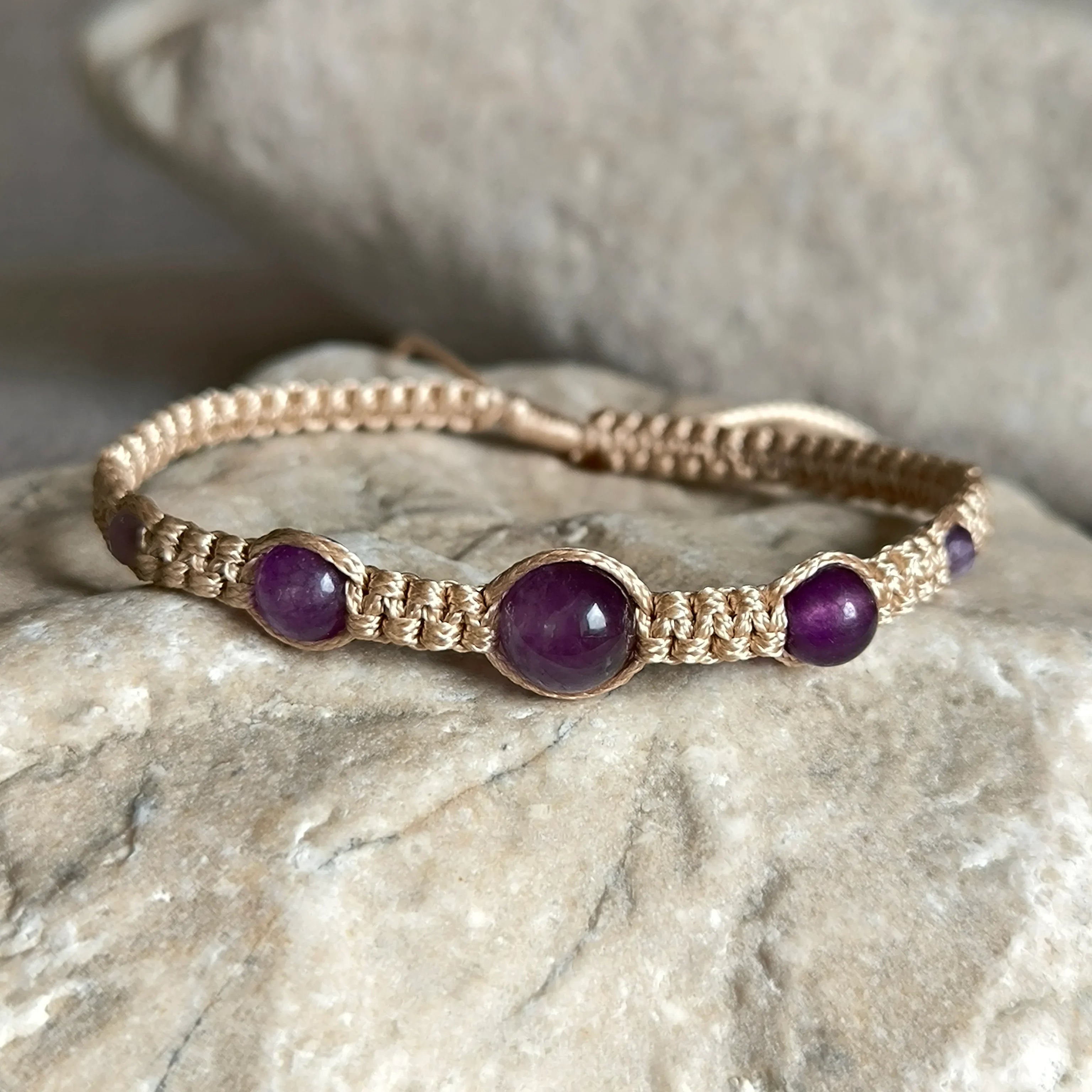 Brățară Minimalist - Be Calm (Ametist) - Marole