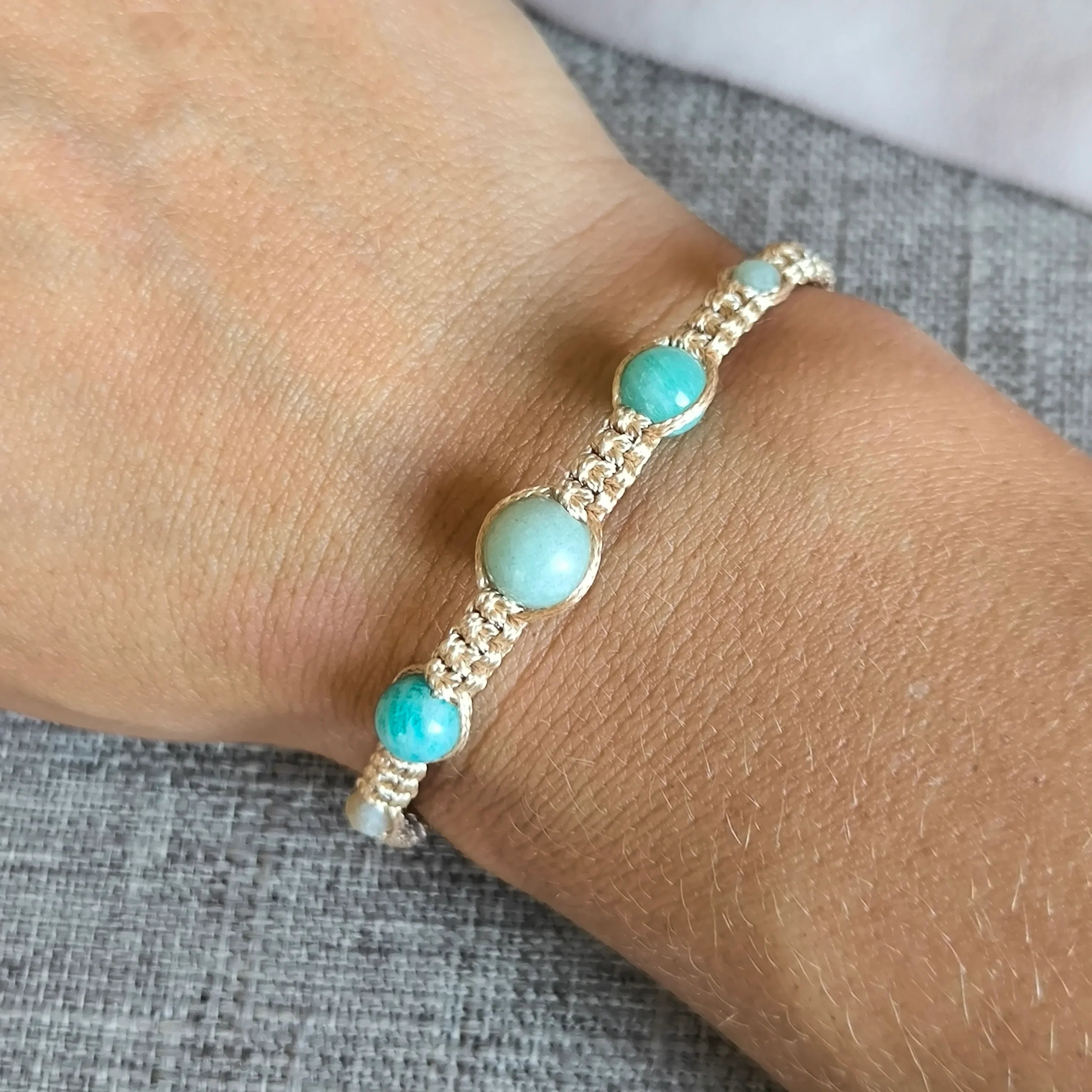 Brățară minimalistă - Ești puternică (Amazonit) - Marole