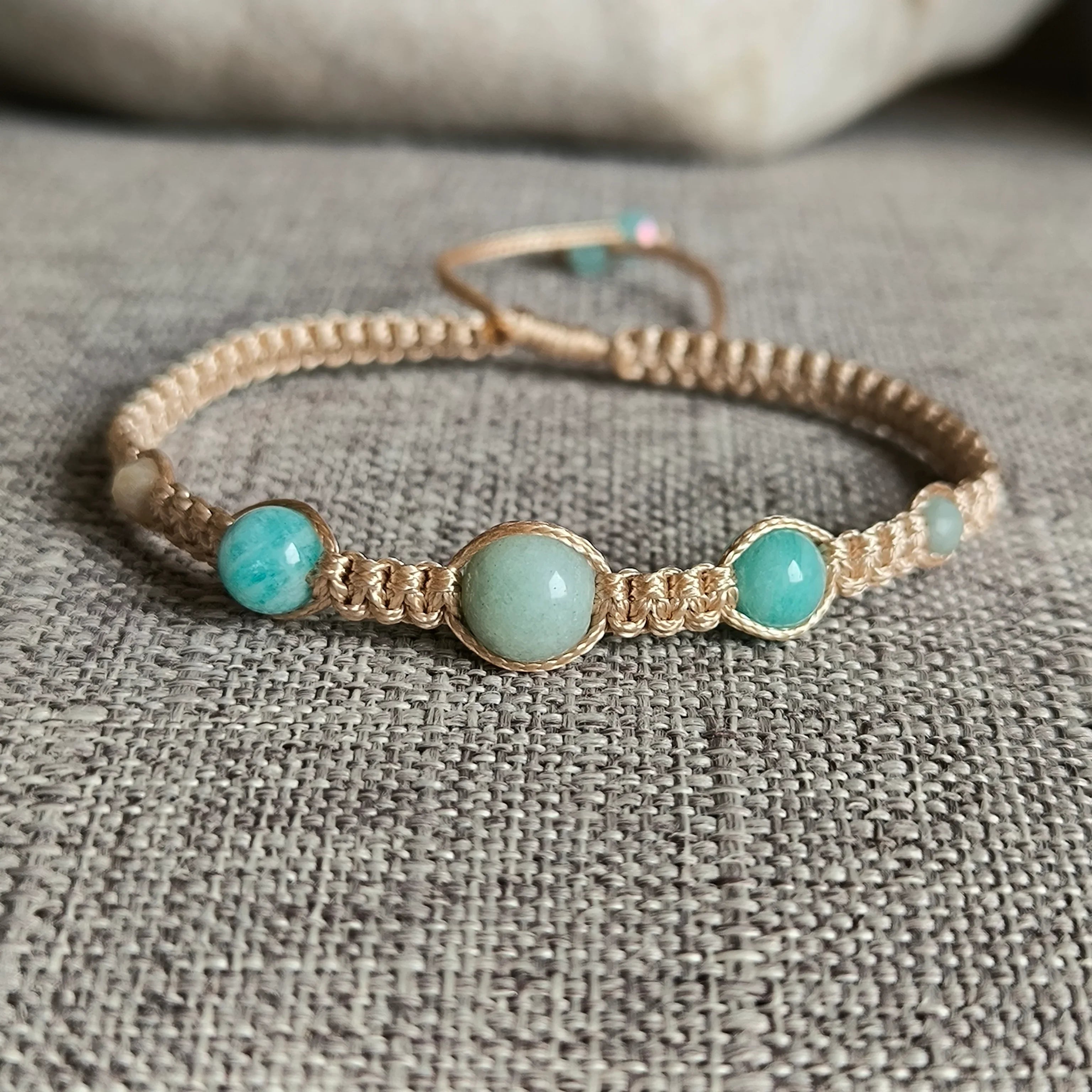 Brățară minimalistă - Ești puternică (Amazonit) - Marole