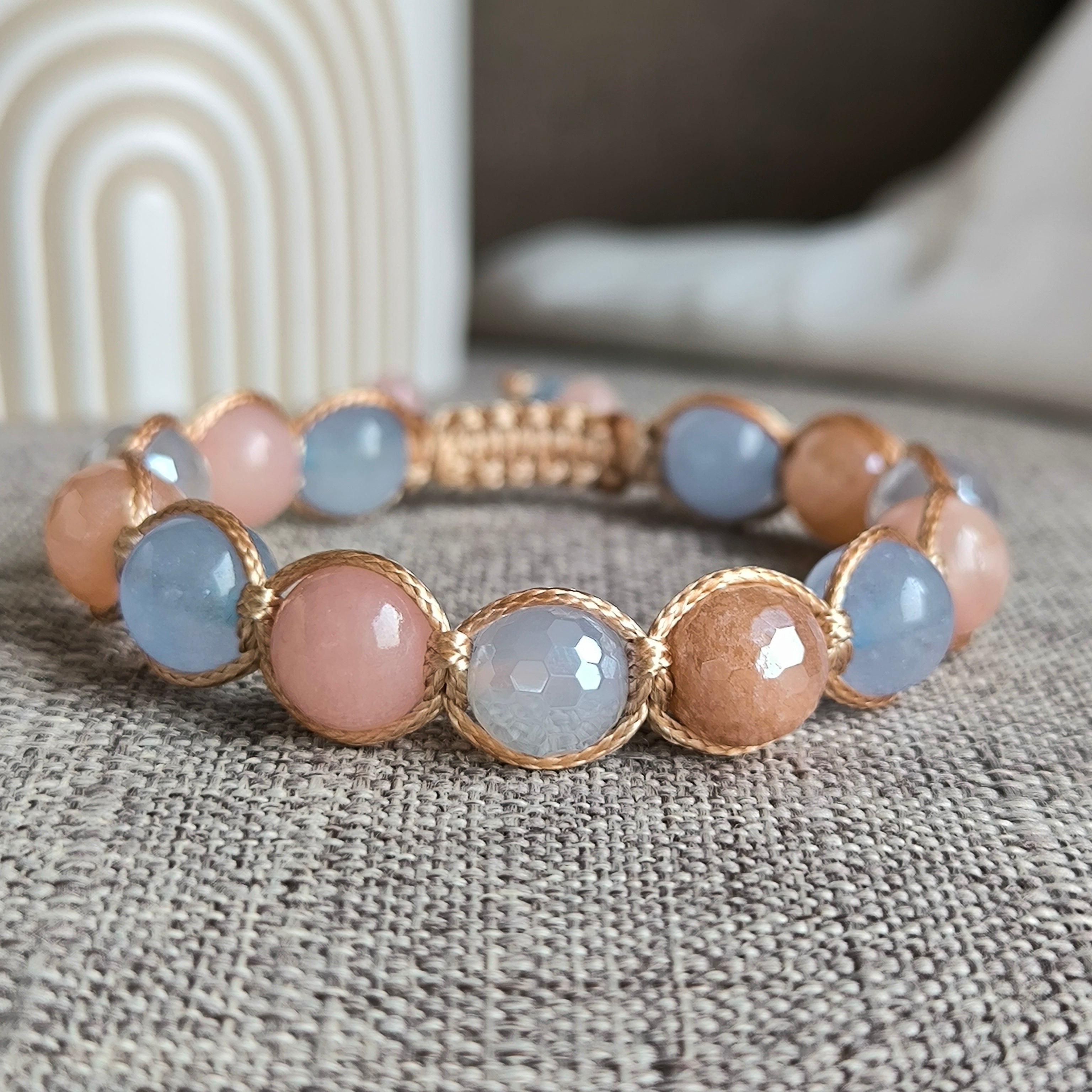 Moana - Náramok z minerálov (Akvamarín, Jadeit, Avanturín) - Marole