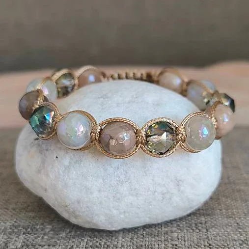 Moonshine – Mineralienarmband (Mondstein, Achat) – Marole