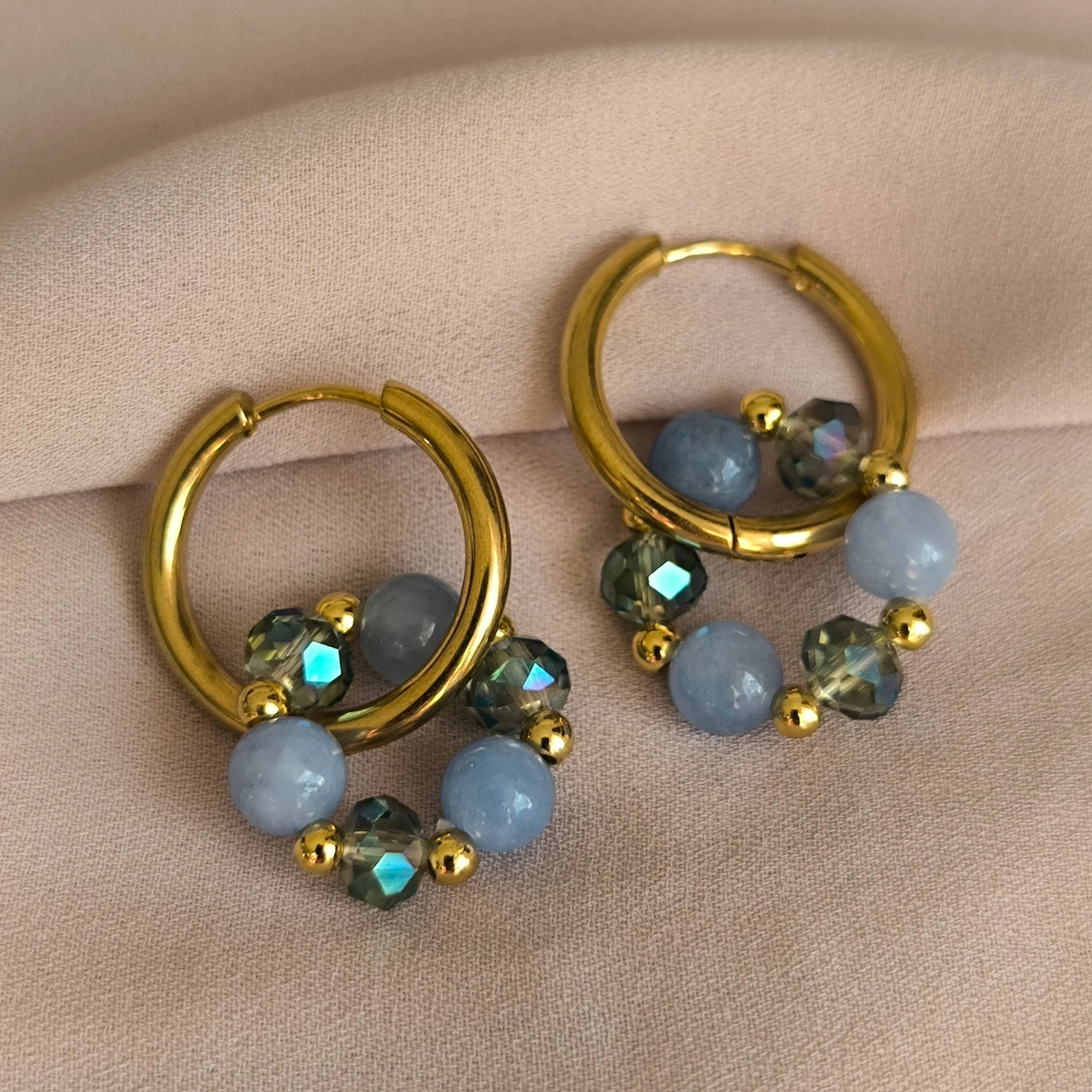 Mineralienohrringe (Aquamarin) - Marole