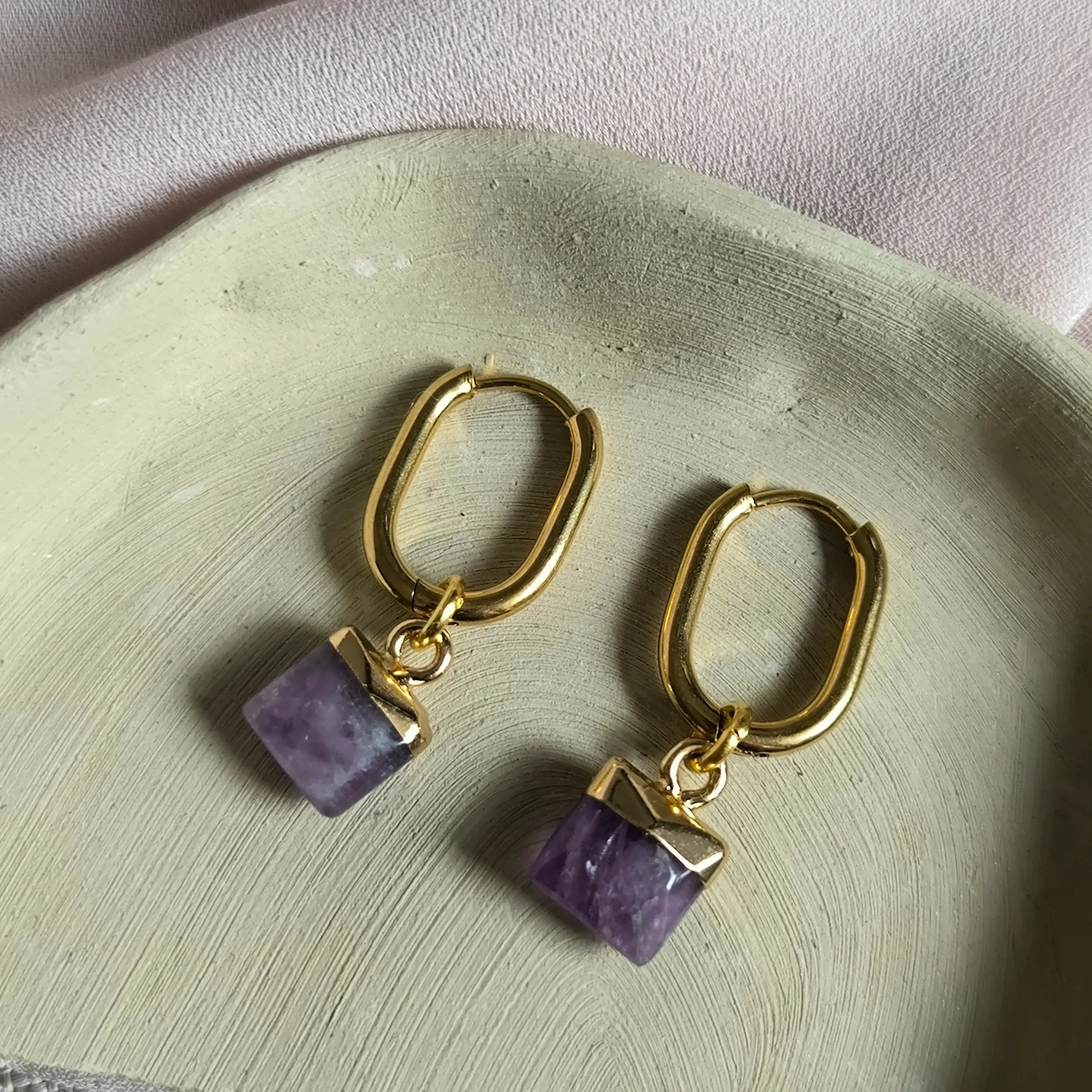 Mineralienohrringe (Amethyst) - Marole