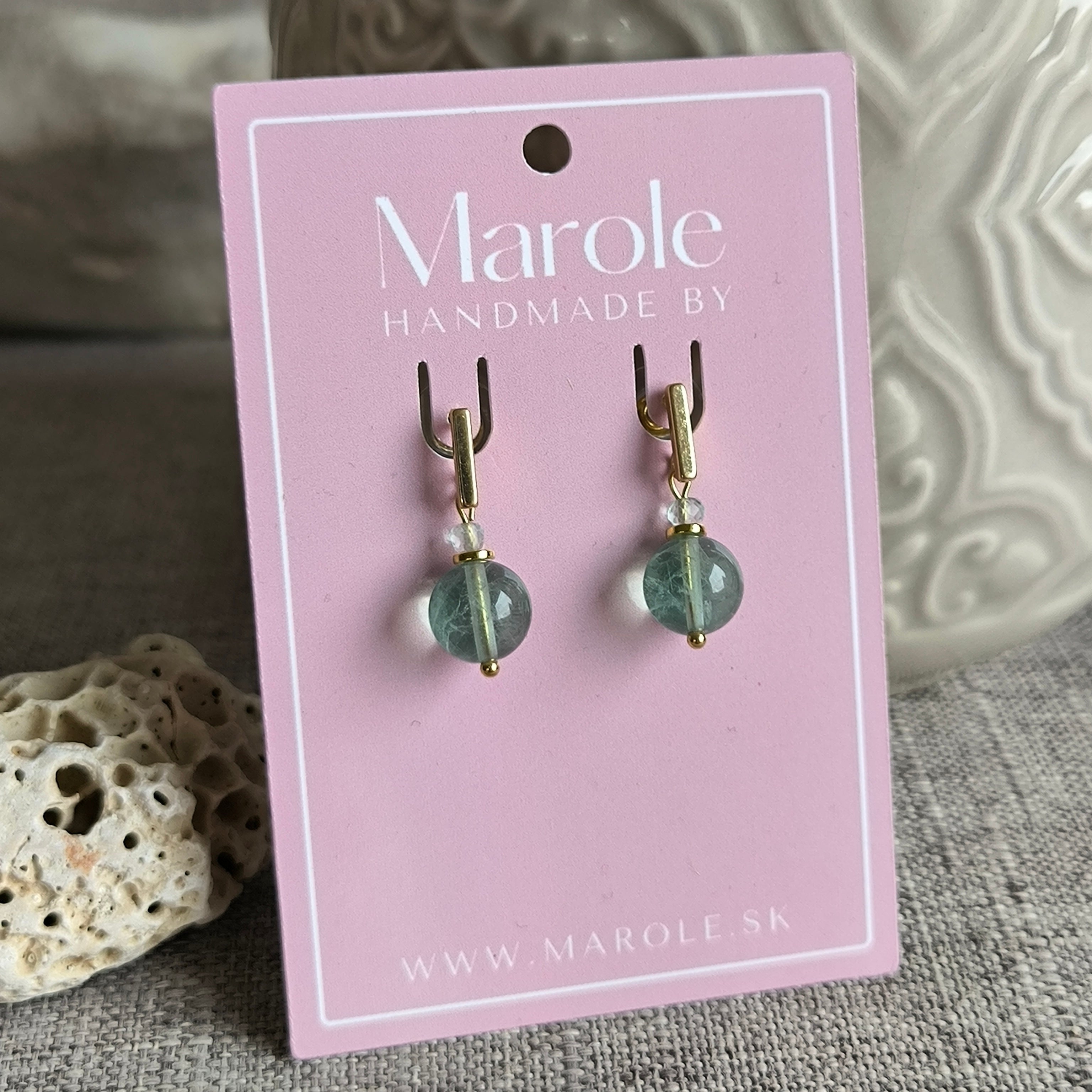 Mineralienohrringe (Fluorit) - Marole