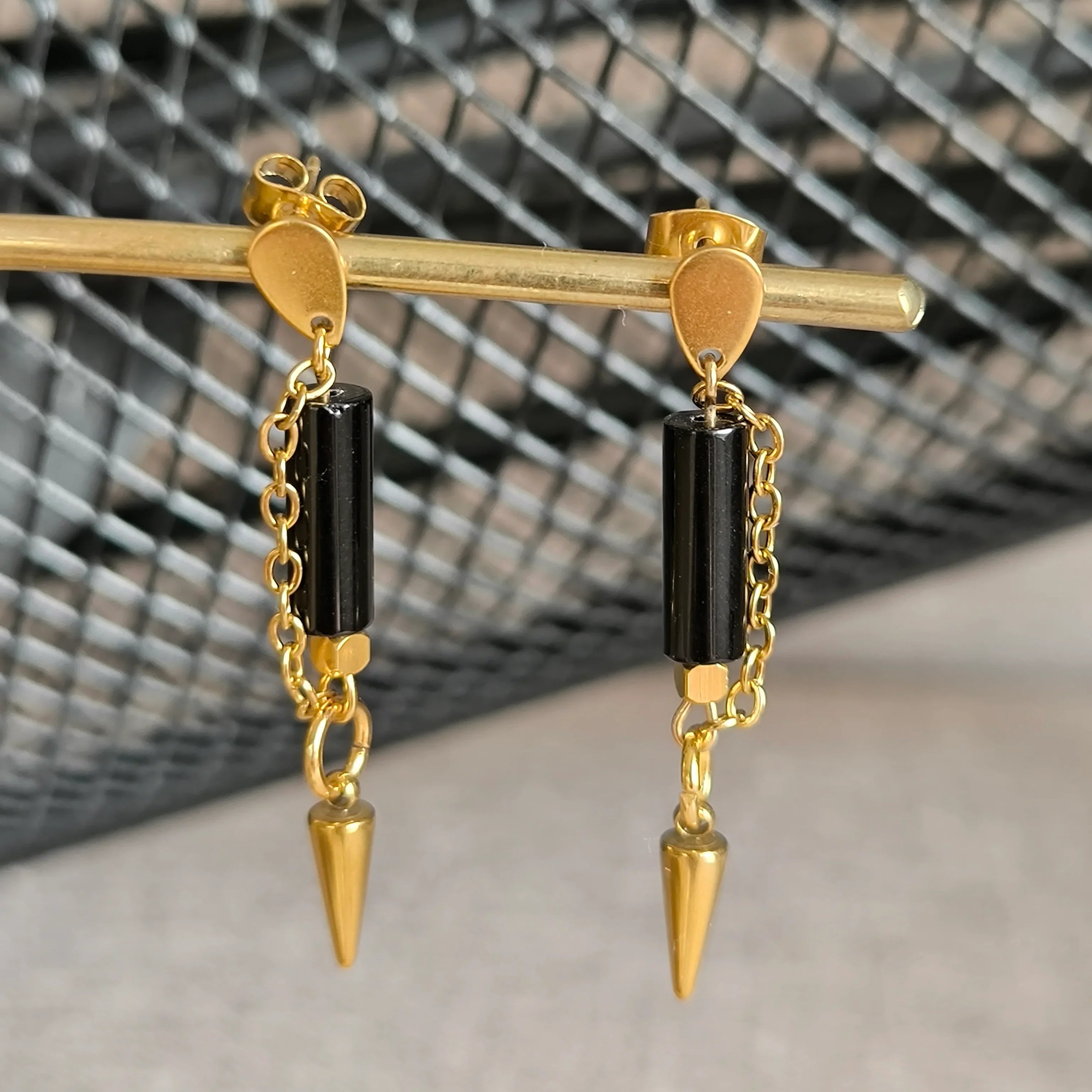 Mineralohrringe (Onyx) - Marole