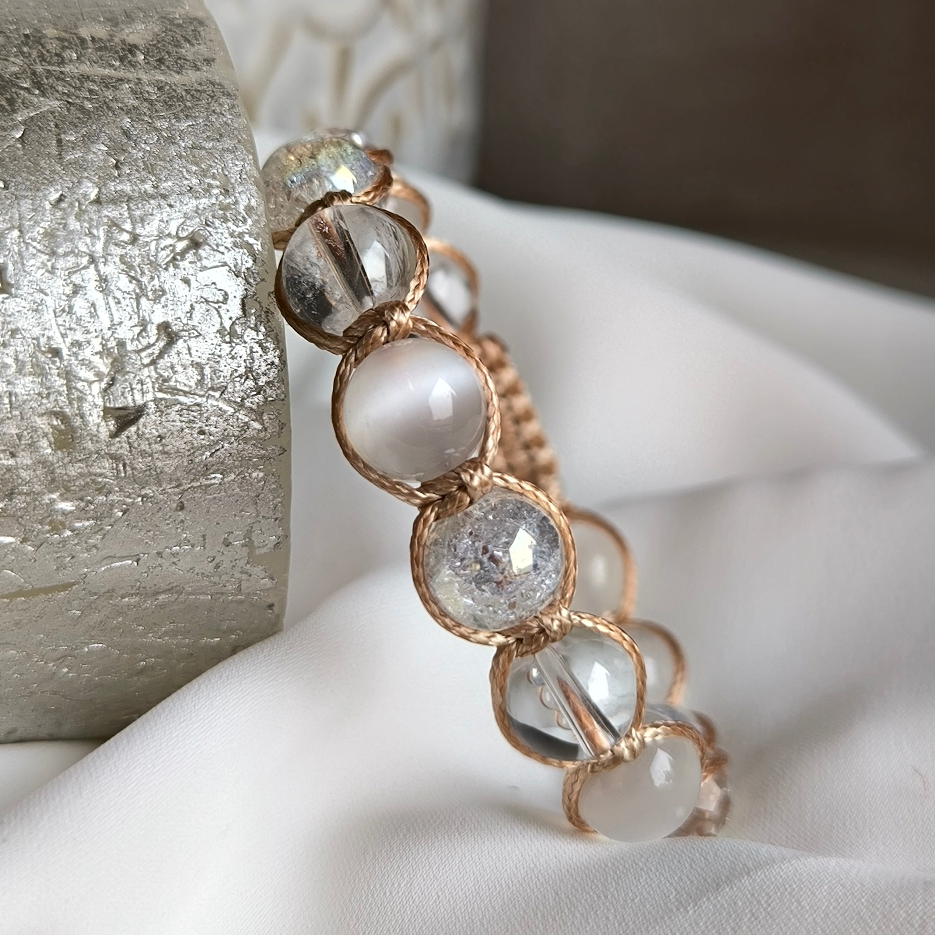 Nova - Náramok z minerálov (Selenit, Krištáľ) - Marole