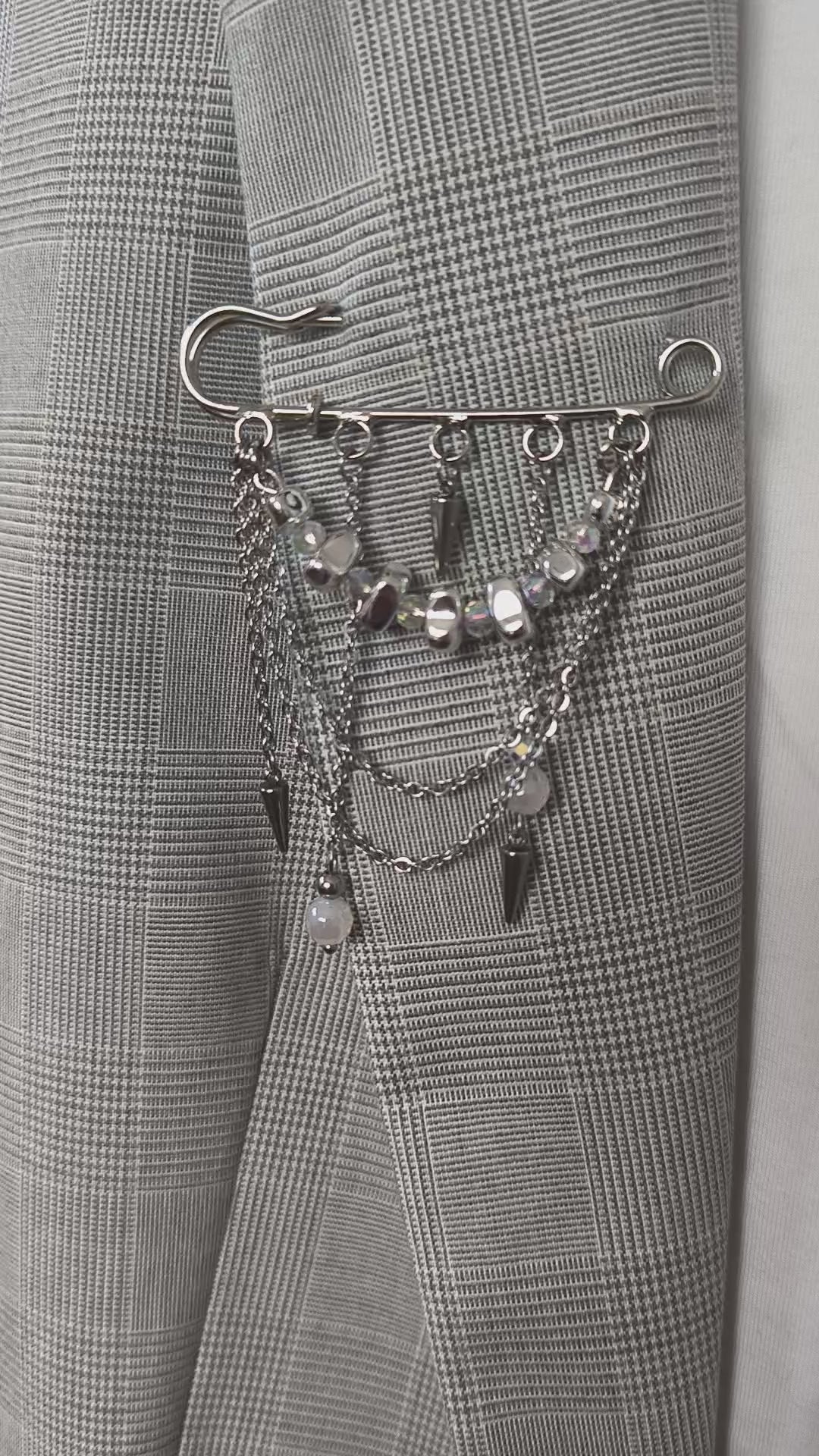 Sweet Rebel - Brošňa s minerálnymi kameňmi (Hematit, Achát)