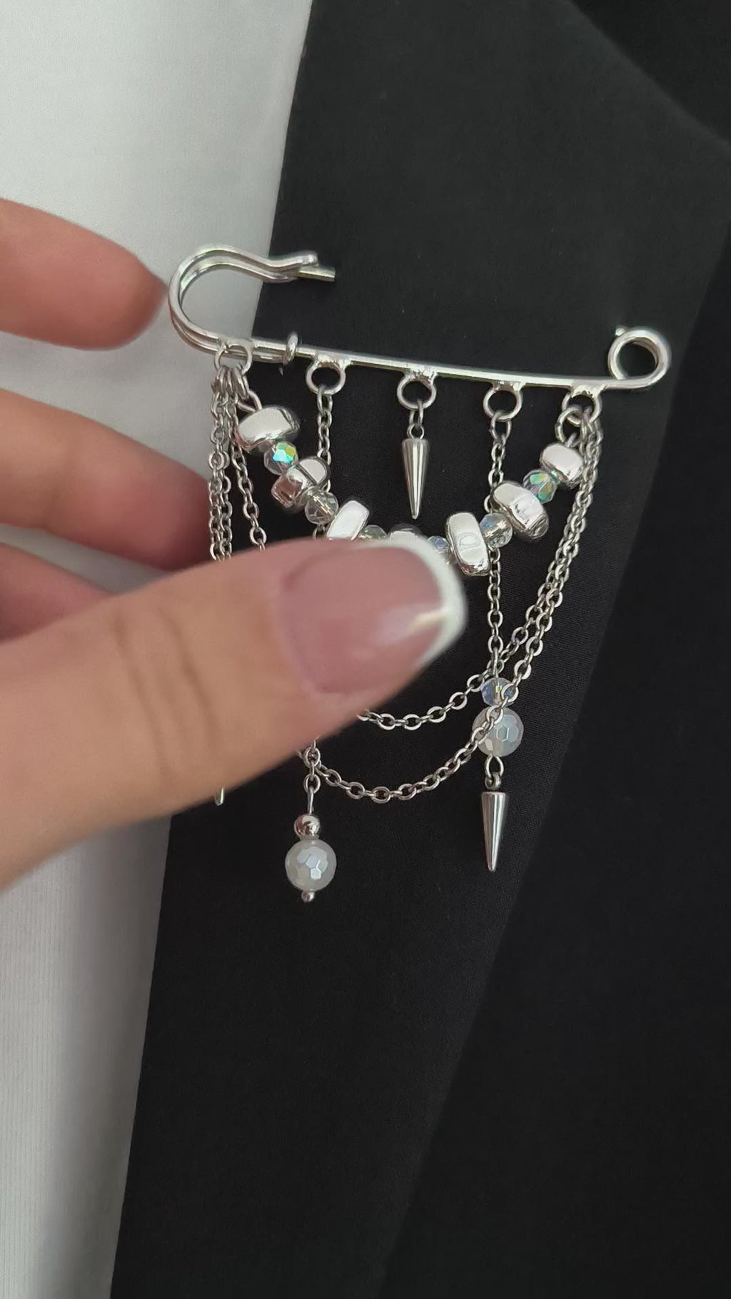 Sweet Rebel - Brošňa s minerálnymi kameňmi (Hematit, Achát)