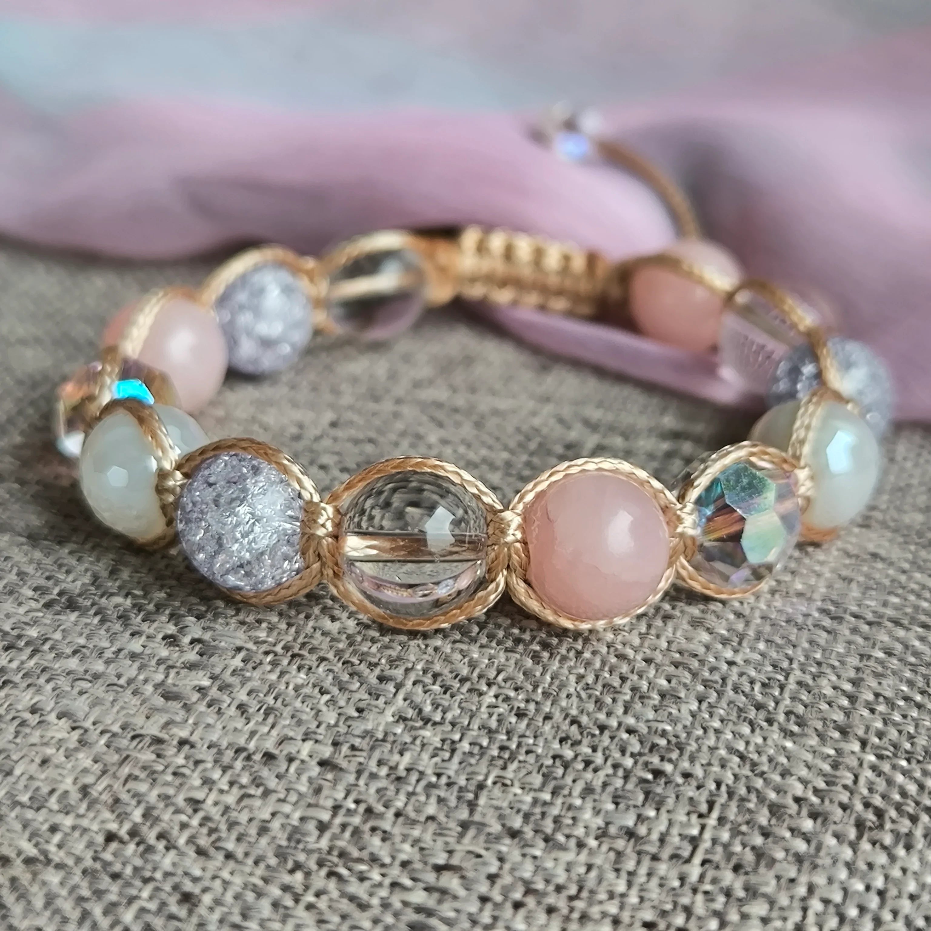 Queen – Mineralienarmband (Kristall, Jadeit, Achat) – Marole