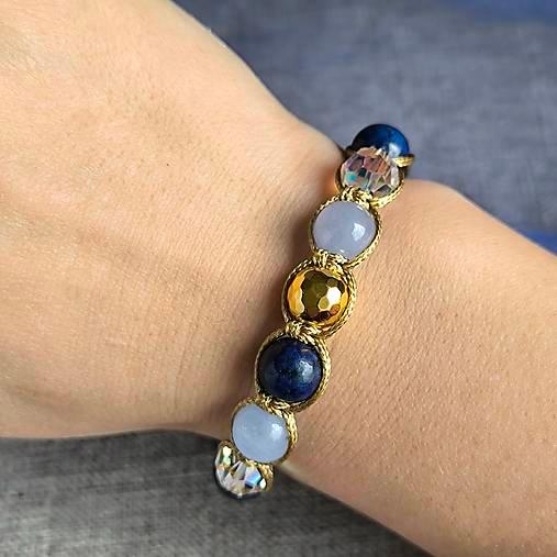 Royal Blue - Bransoletka mineralna (Lapis Lazuli, Akwamaryn, Hematyt) - Marole