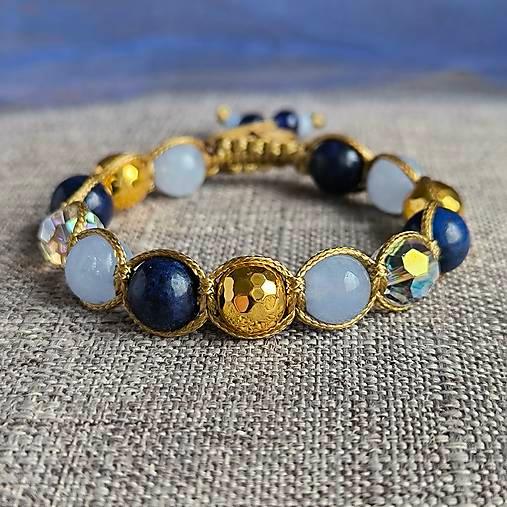 Royal Blue - Bransoletka mineralna (Lapis Lazuli, Akwamaryn, Hematyt) - Marole