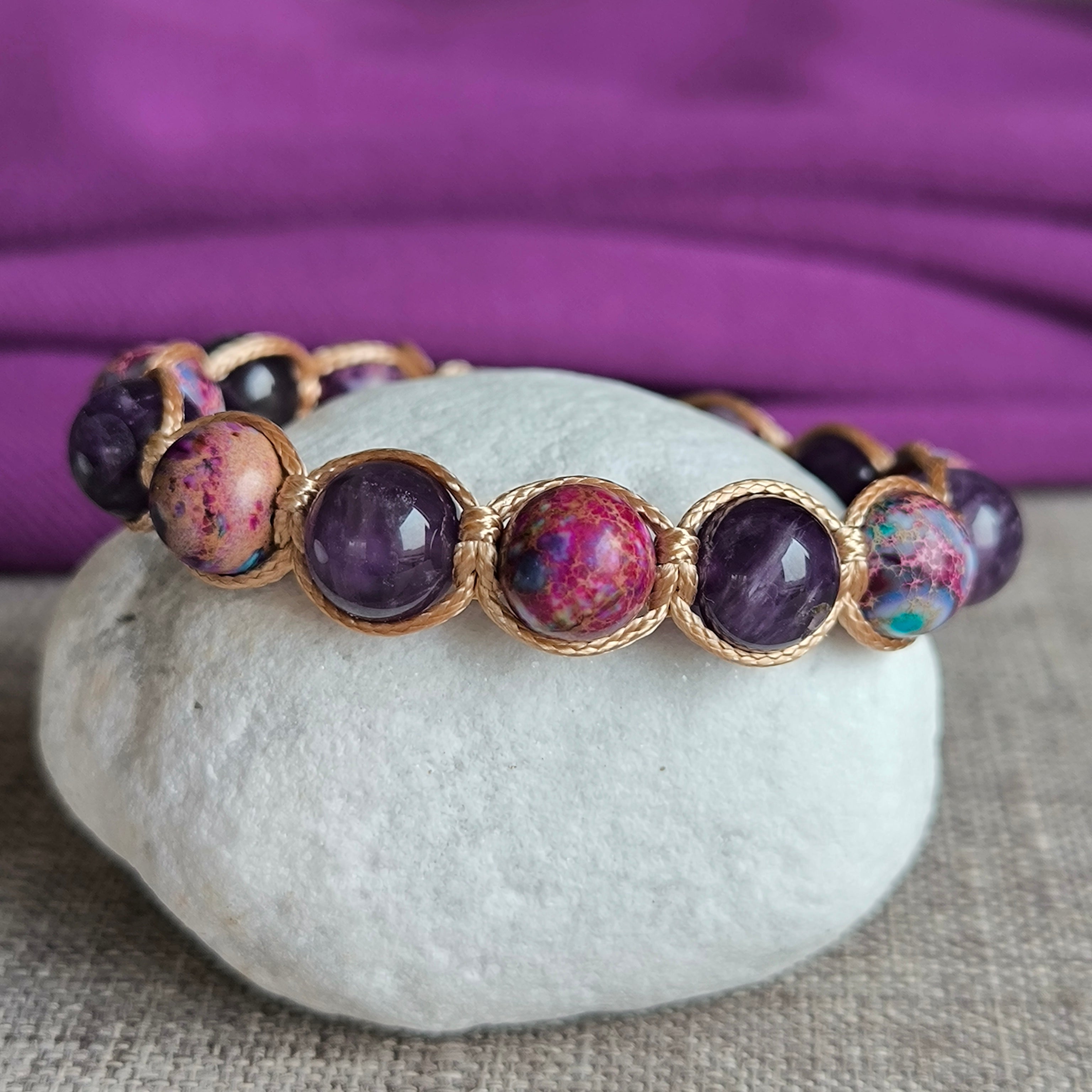 Vexa - Náramok z minerálov (Ametyst, Jaspis) - Marole